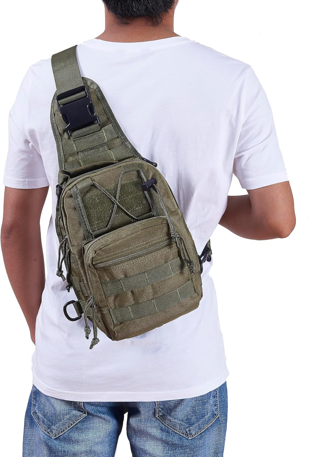 FAMI Outdoor Tactical Backpack,Tactical Sling Backpack,Tactical Shoulder Bag,Chest Pack,Crossbody Bag,Daypack, Outdoor Sport Pack for Camping,Hunting, Hiking, Trekking,Cycling - Army Green 2 Packs image number 4