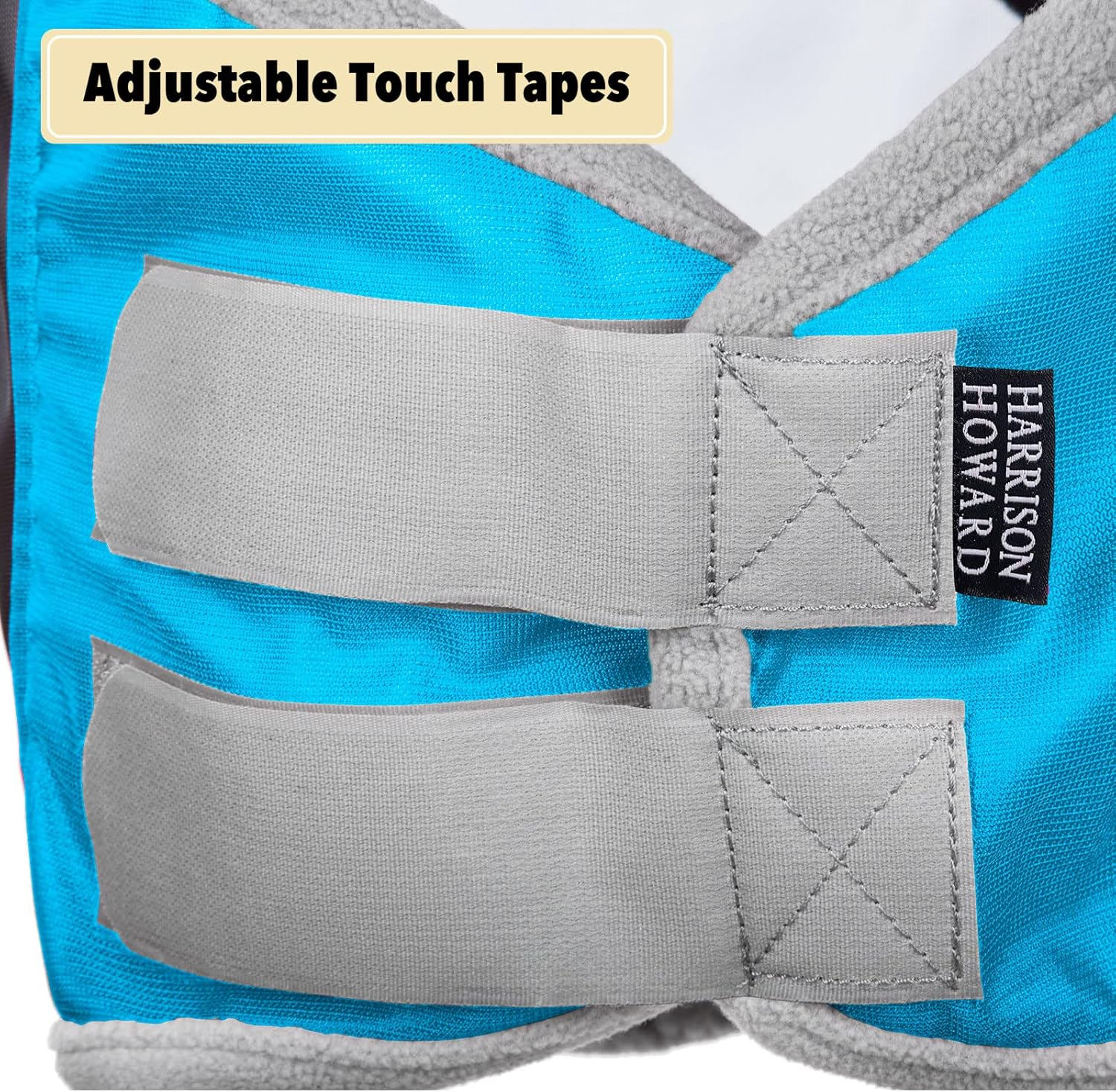 Harrison Howard Pro Luminous Horse Fly Mask Standard with Ears UV Protection for Horse Azure Blue/Silver XL Extra Full Size image number 5