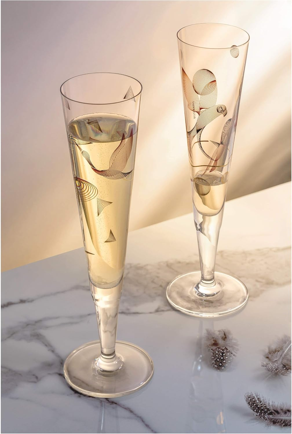RITZENHOFF Goldnacht No. 16 1071016 Champagne Glass 200 Ml Elegant Designer Piece with Real Gold Made in Germany