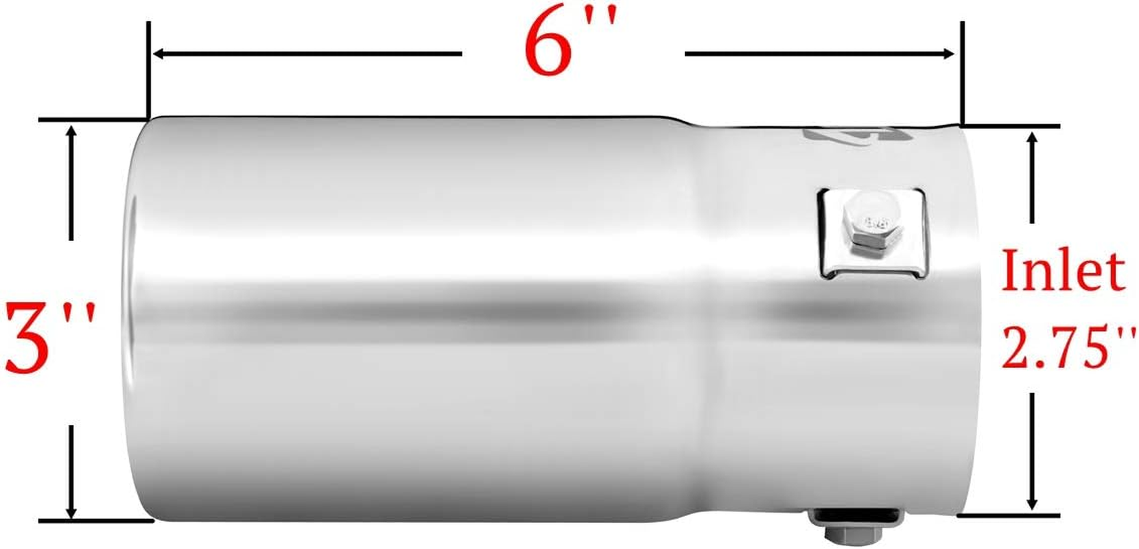 Exhaust Tip - to Fit 1.5 to 2.5 Inch Exhaust Tail Pipe Diameter- Stainless Steel to Give Chrome Effect - Car Muffler Tips image number 1