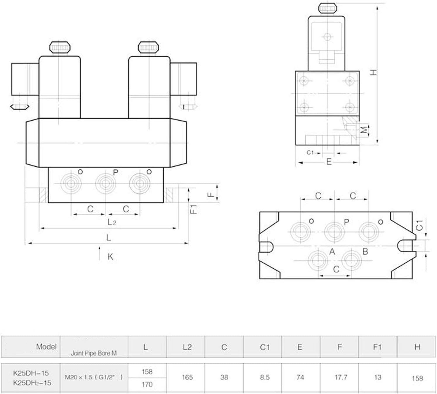 Jectse Electric Solenoid Valve,G1/2In 2 Position 5 Way Solenoid Valve,Aluminum Alloy Single Control Directional, Automatic Compensation Function for Seal Wear (DC12V) image number 4