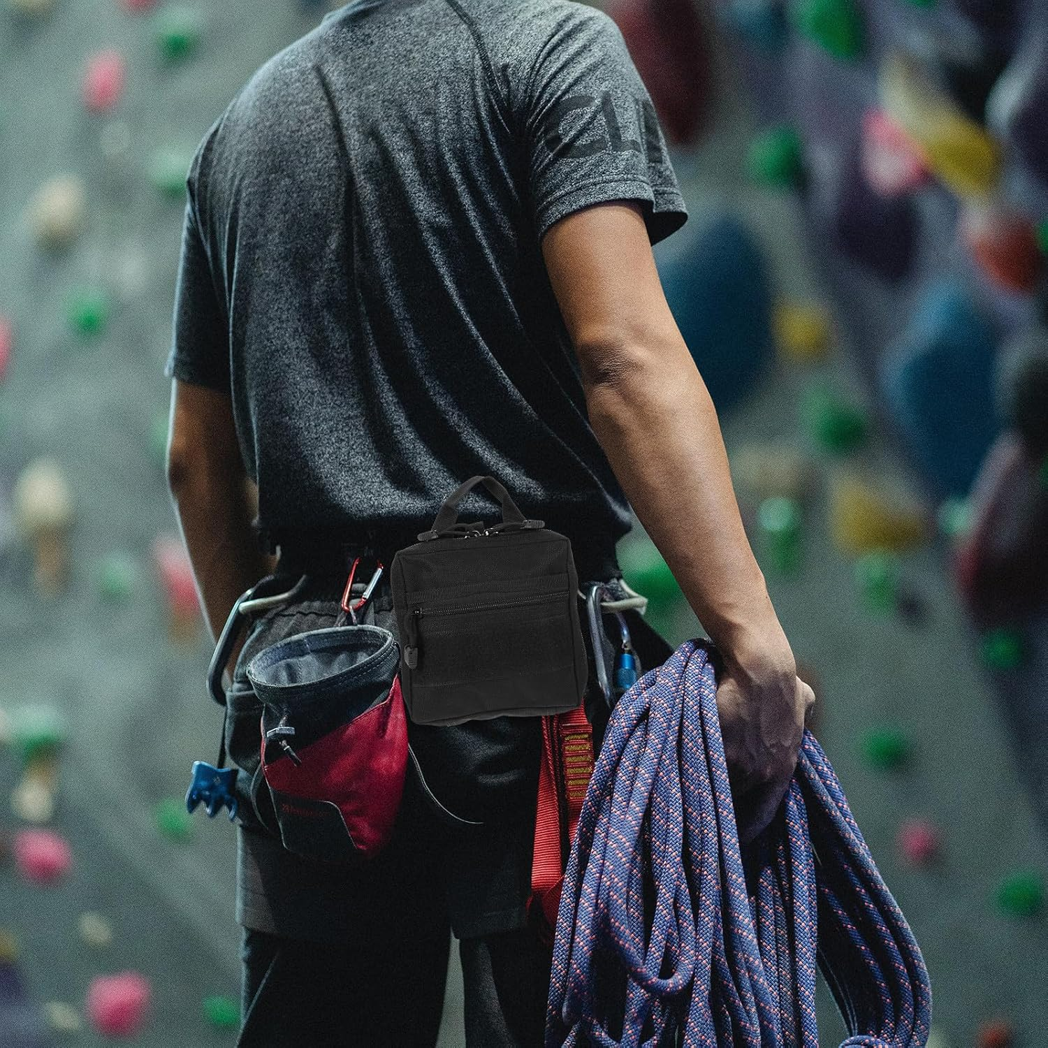 HAMPPLIES Small Tool Pouch with Zipper Portable Utility Organizer for Outdoor Hiking Camping Travel Compact Multifunctional Storage Bag for Tools and Sundries Lightweight Waist Hand Carry image number 3