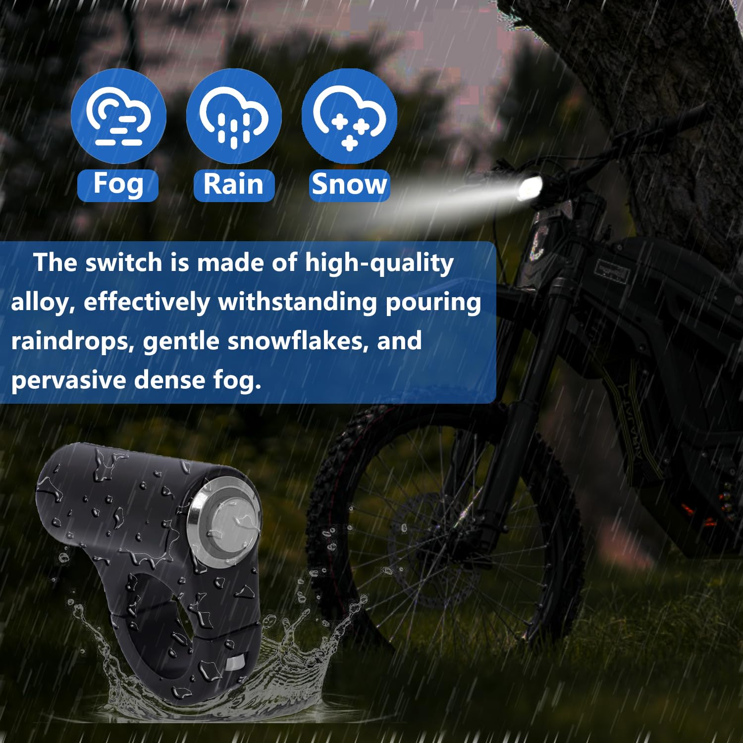 Aluminum Blue LED Headlight Kill Switch Compatible with Sur Ron Light Bee X Segway X260 X160 Talaria Sting MX3 image number 2