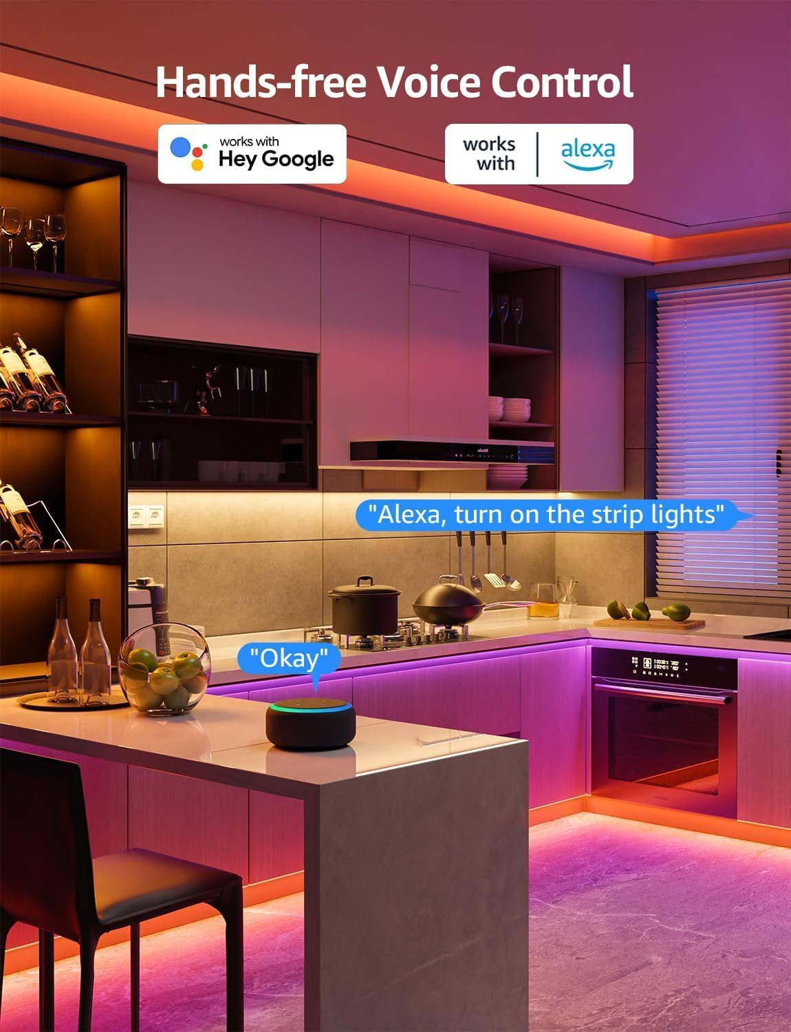 Lepro SE1 AI Smart RGB LED Strip Lights 10M, Voice & App Control, Works with Alexa & Google Home, Music Sync, AI Lighting Design Assistant, Colour Changing LED Light for Bedroom, 2.4G Wifi, No Remote