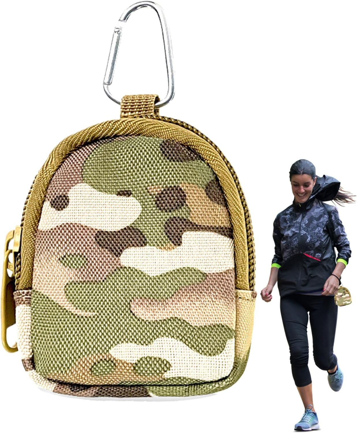 Mini Backpack Purse Small Zipper Purse | Fashion Keychain, Car Key Holder, Headphones, Cash, Cards, Great for Women and Men, Travel, School, Outdoor Activities, Sende, Camouflage, Consulte La image number 4