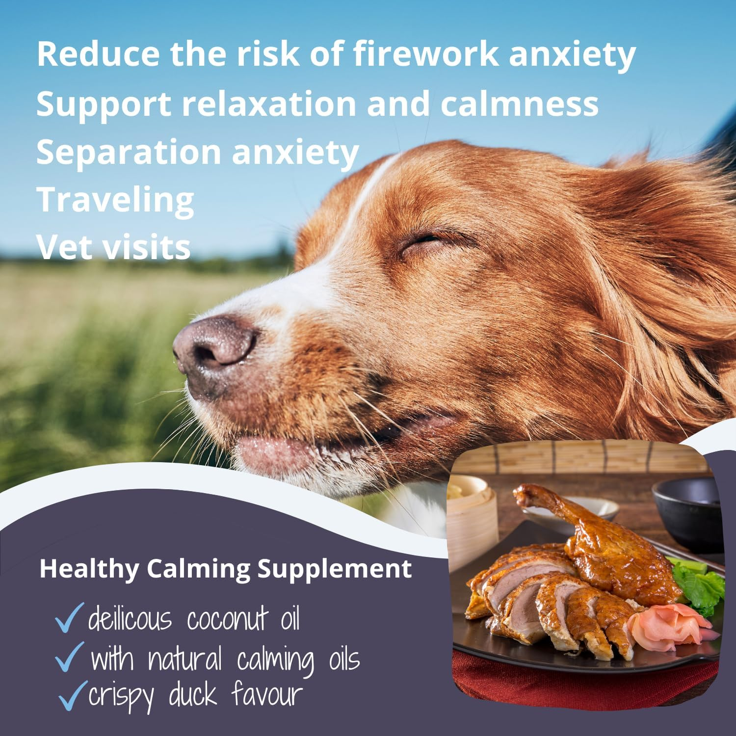 Duck Calming Coconut Oil for Dogs & Cats &ndash; 200Ml Anxiety Relief Supplement with Chamomile, Valerian & Ashwagandha &ndash; Natural Stress Soothing Formula &ndash; Fast-Acting & Long-Term Calmer image number 3