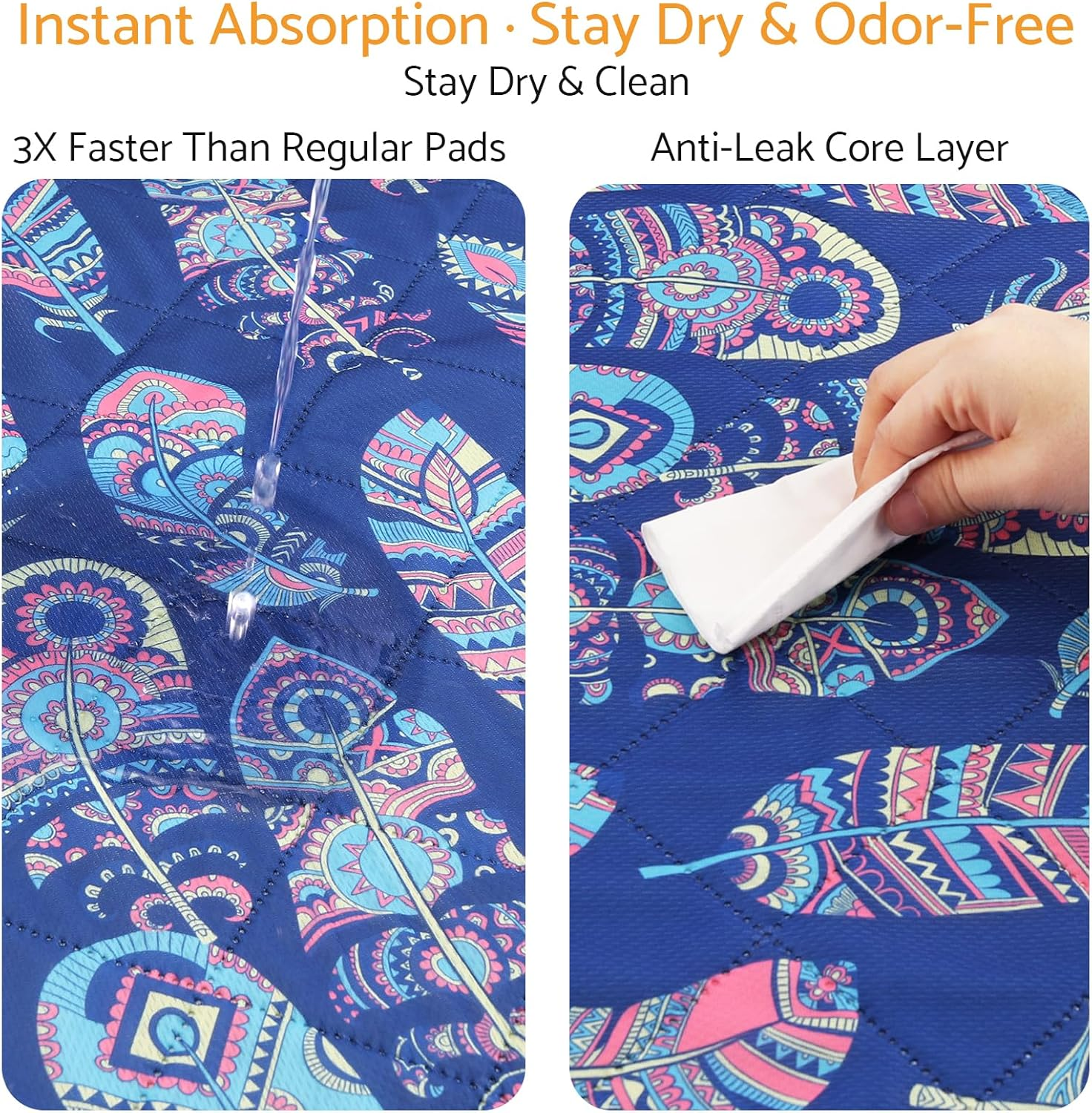 Maxetodo Washable and Reusable Urine Pads - Guinea Pig Cage Liners with Quick - Absorbing, Non - Slip & Breathable Design, Ideal for Small Animals Such as Puppies, Rabbits, Hamsters and Squirrels image number 5