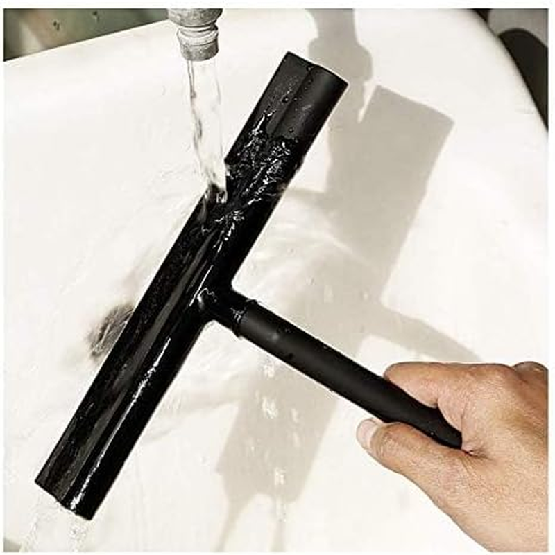 IMEEA Shower Squeegee 8-Inch/21Cm Silicone Window Squeegee Scraper Black Shower Wiper with Hanger for Bathroom Door Screen Mirror Glass image number 6