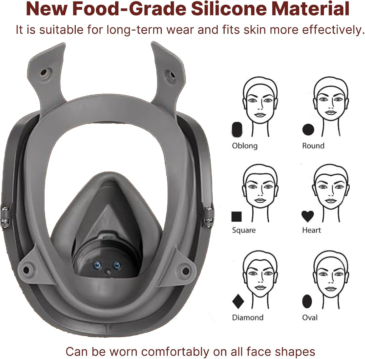 Reusable Full Face Respirator Mask &ndash; Professional Organic Vapor Gas Mask with Activated Carbon Filters, Anti-Fog Lens, Double Filtration for Painting, Welding, Sanding, and Dust Protection image number 2