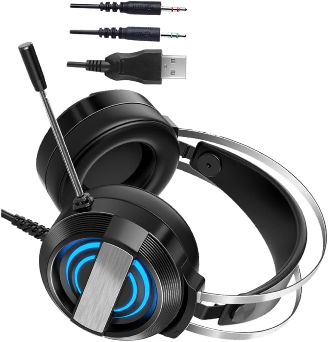 DOITOOL Gaming Headset with Microphone Wired Noise Reduction Headphones for Lightweight Comfortable over Ear Design Sound for Gamers Version image number 5