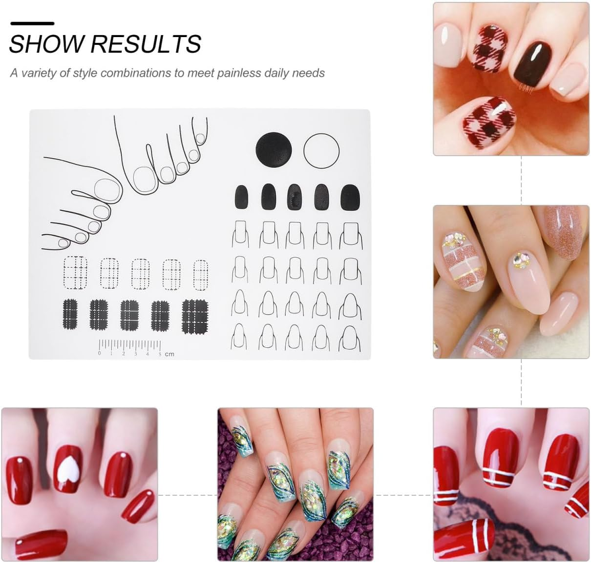 FRCOLOR Acrylic Manicure Mat Nail Table Pads Silicone for Techs Training Art Practice - As Shown image number 3