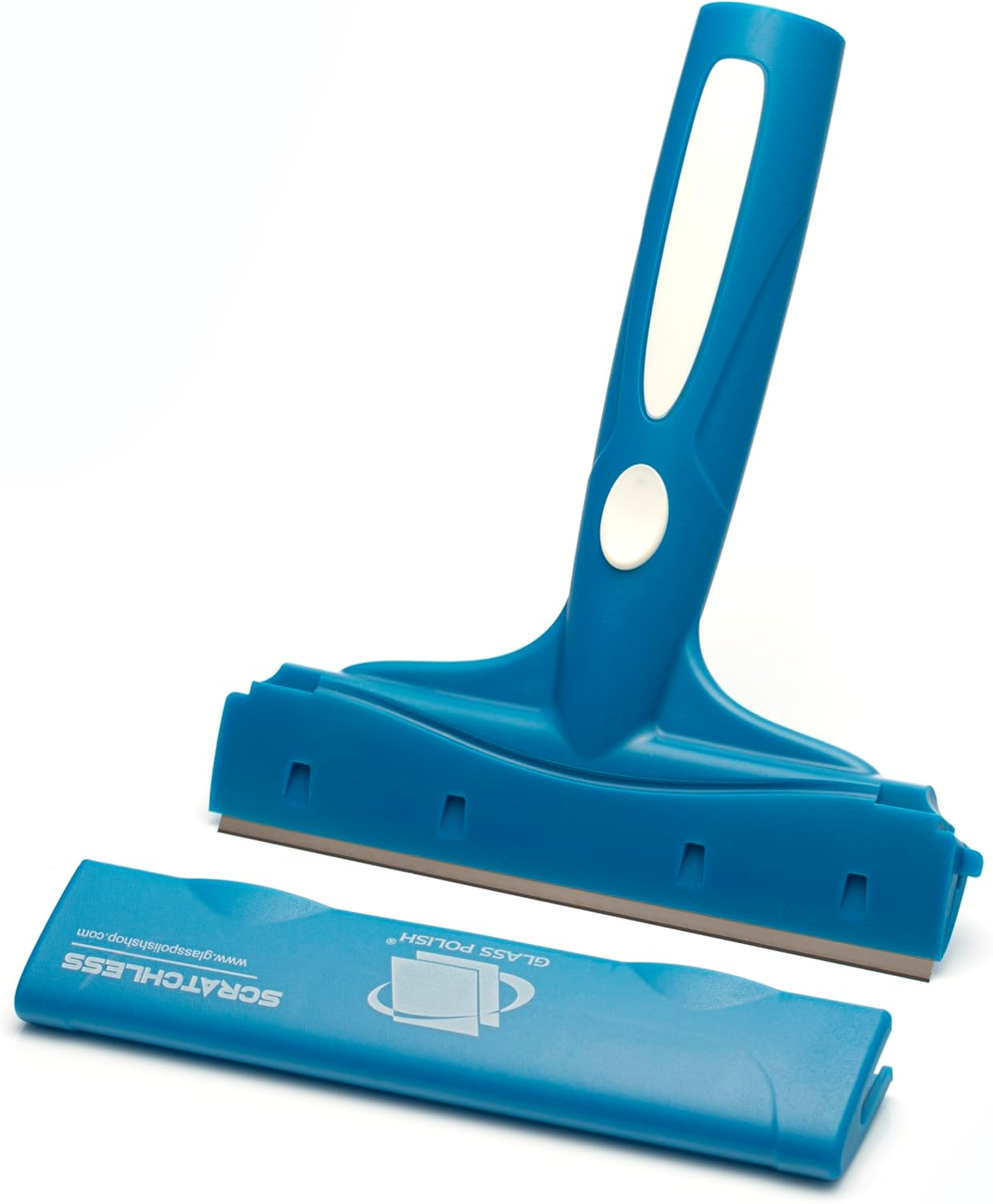 GLASS POLISH 150Mm Scraper with Double-Edged Stainless Steel Blade, Professional SCRATCHLESS Glass Scraper for Windows, Tiles, Floors, Stove Tops, and Any Hard Smooth Surfaces