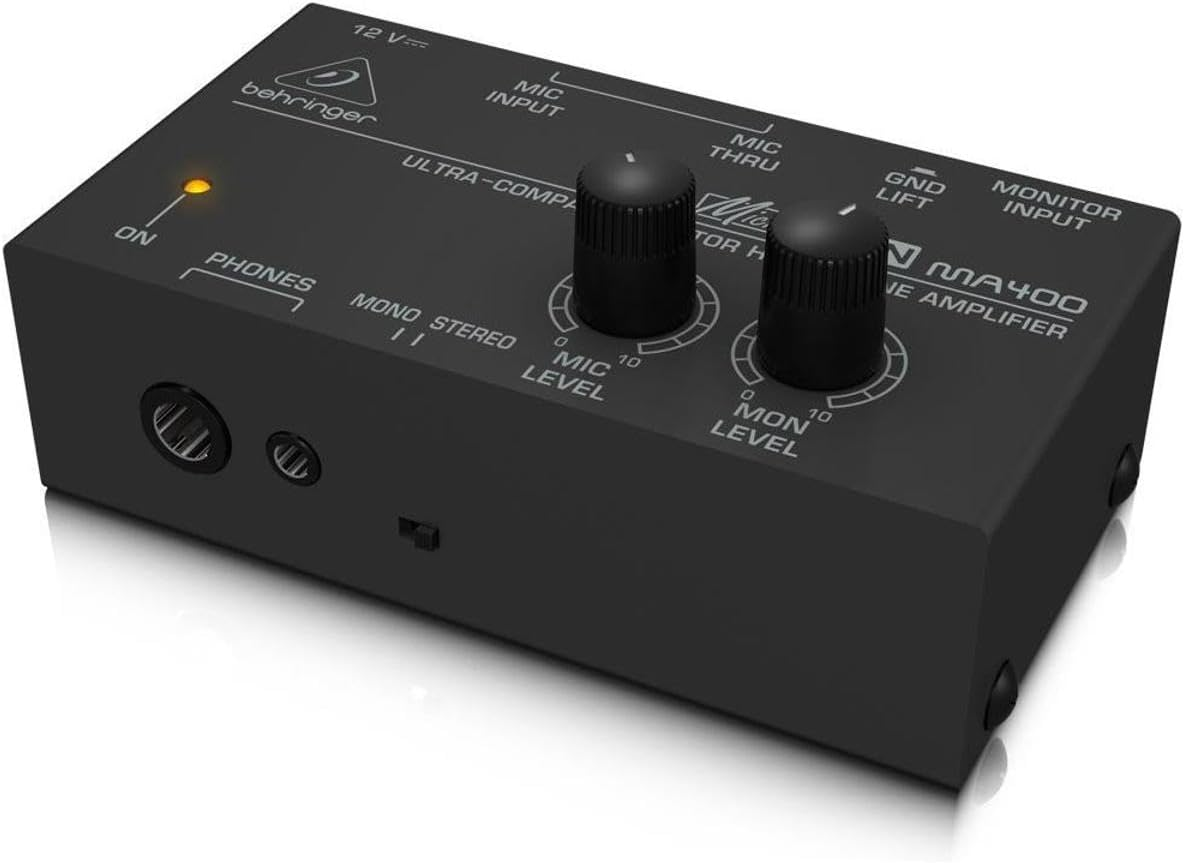Behringer MA400 MA400 Behringer Micromon MA400 Ultra-Compact Monitor Headphone Amplifier, Silver image number 1