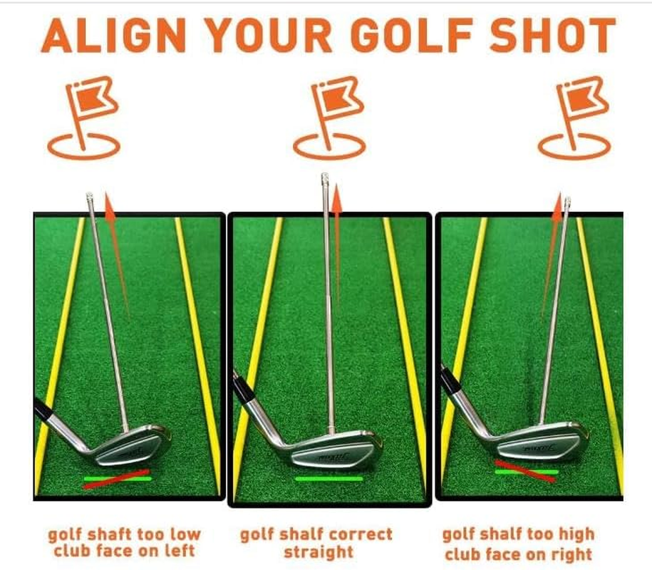 HH-GOLF Golf Alignment Rods, Golf Alignment Stick Corrector Lie Angle Tool, Golf Swing Training Aids Aiming Stick - Golf Club Face Aim, Visualize and Align Your Golf Shot image number 3
