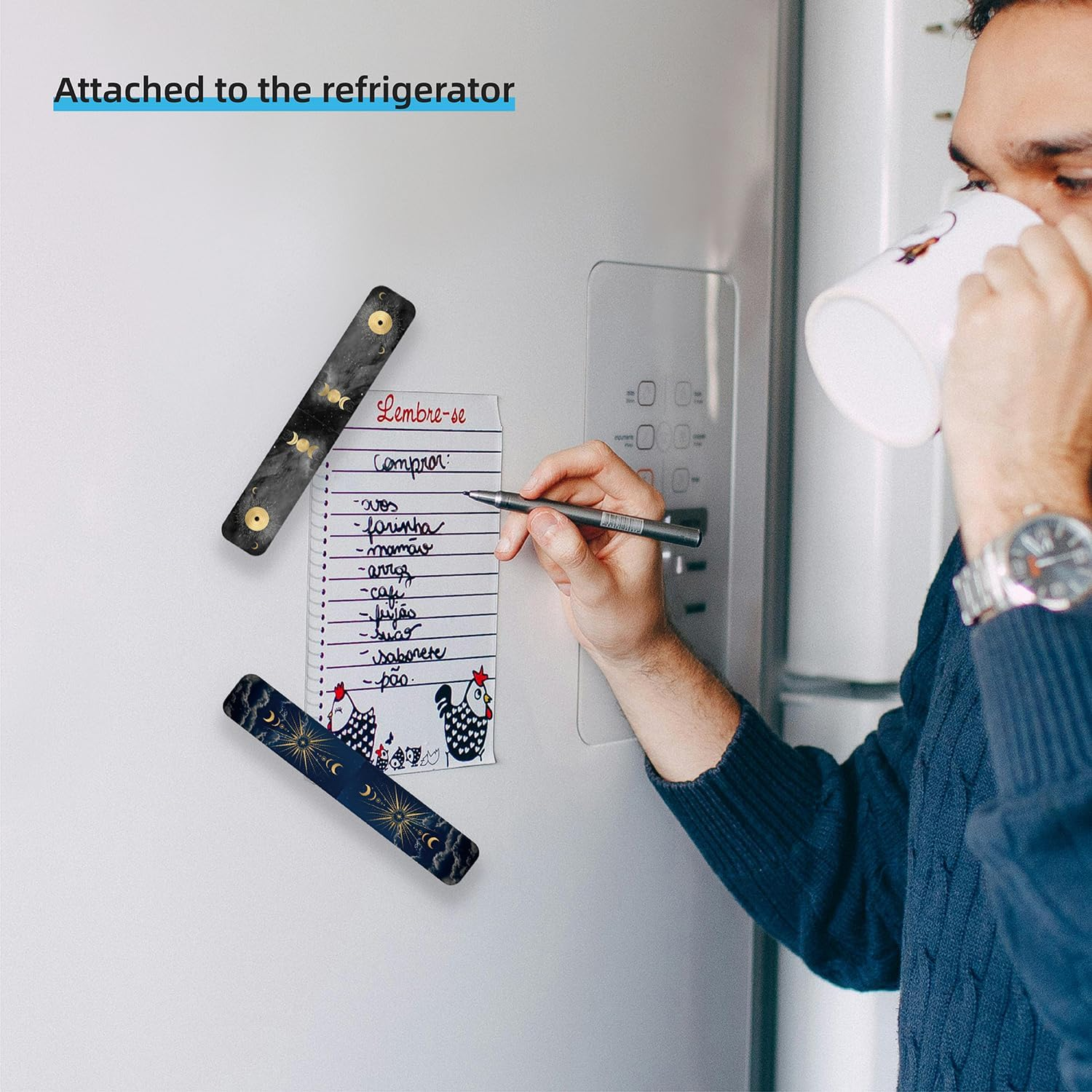 PQCLXUYA 12 Pcs Space Moon Magnetic Bookmarks,Magnet Page Markers for Book Lovers, Kids Teens Students Teachers Reading School Library Office Accessories 12 Styles (Space Moon) image number 1