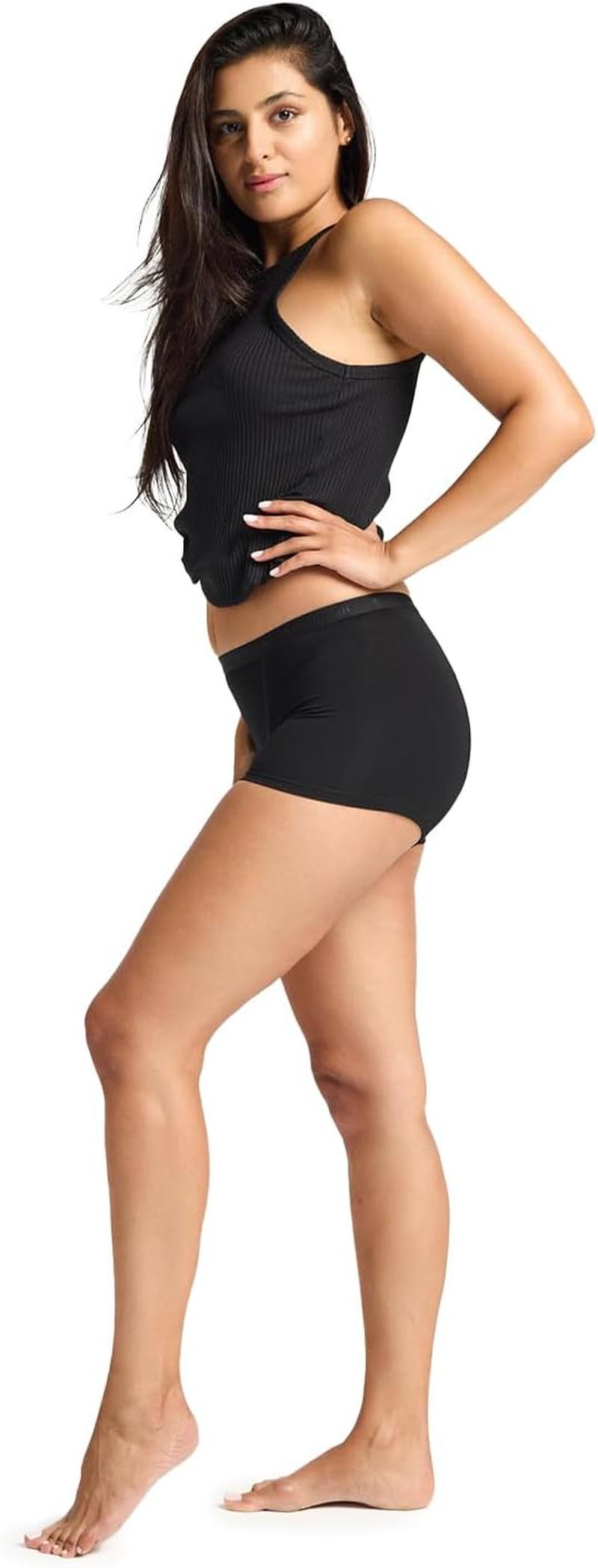 Modibodi Classic Black Boyshort Period Pants - Women&rsquo;S Leak Proof Underwear - Moderate Flow 30ML-12/M image number 6