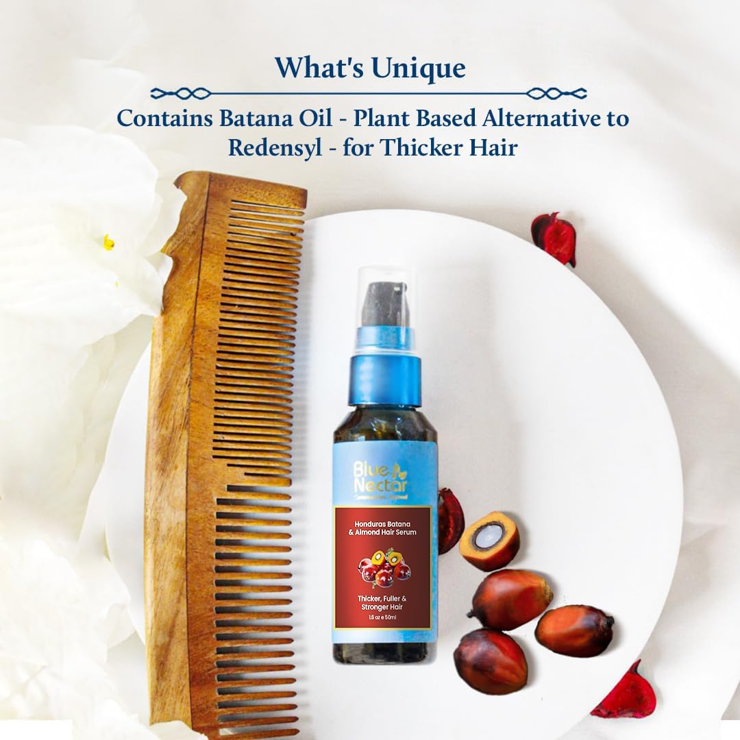 Blue Nectar Honduras Batana Hair Serum for Fuller Hair | Non Greasy Formula | All Hair Types | Hair Growth Serum for Women & Men (18 Herbs, 50Ml) image number 1