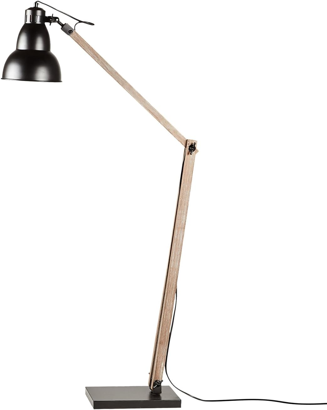 Vintage Large Floor Lamp Gourd Shade 137Cm Adjustable Reading Living Room Light Standing - Black/Gold image number 4