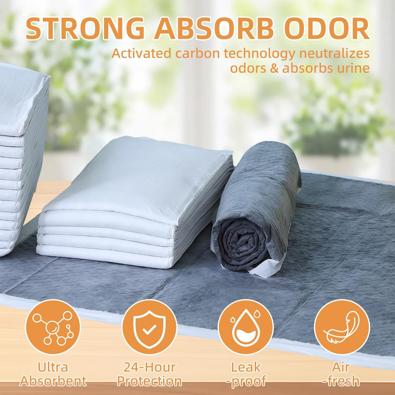 Disposable Dog Training Pads,Charcoal Dog Pee Pads Extra Large,Extra Absorbent Puppy Pads for Dogs | Disposable Urine Bed Pads for Odor-Control,Large Pet Pee Pads for Housebreaking (XL 60X90 20Pcs) - L 60X60 100Pcs image number 6
