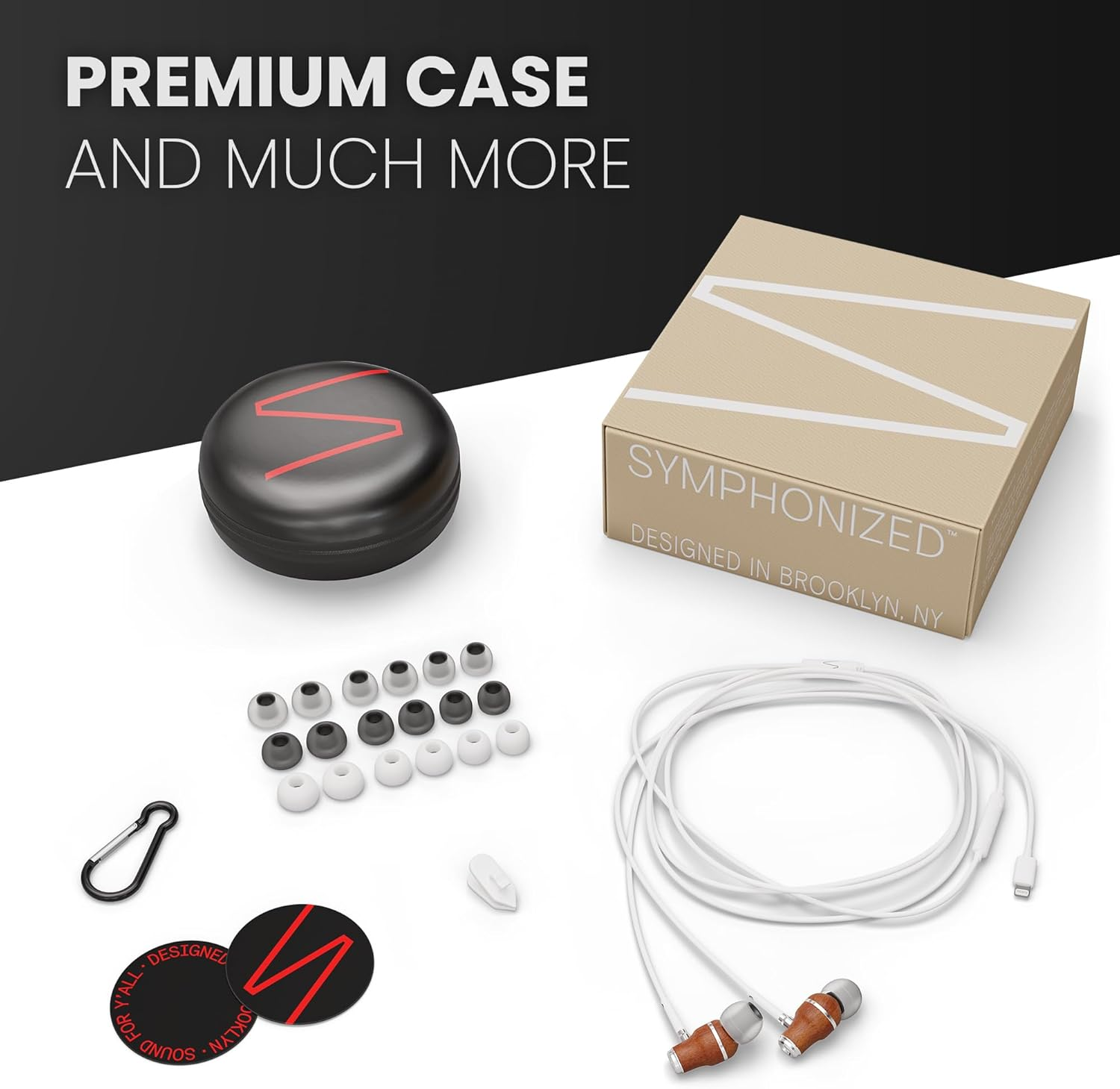 Symphonized NRG MFI Earbuds, Certified Lightning Earbuds Compatible with Apple Iphone/Ipad/Ipod, Premium Genuine Bubinga Wood In-Ear Noise Isolating Earphones, Stereo Wired Headphones (White) image number 4