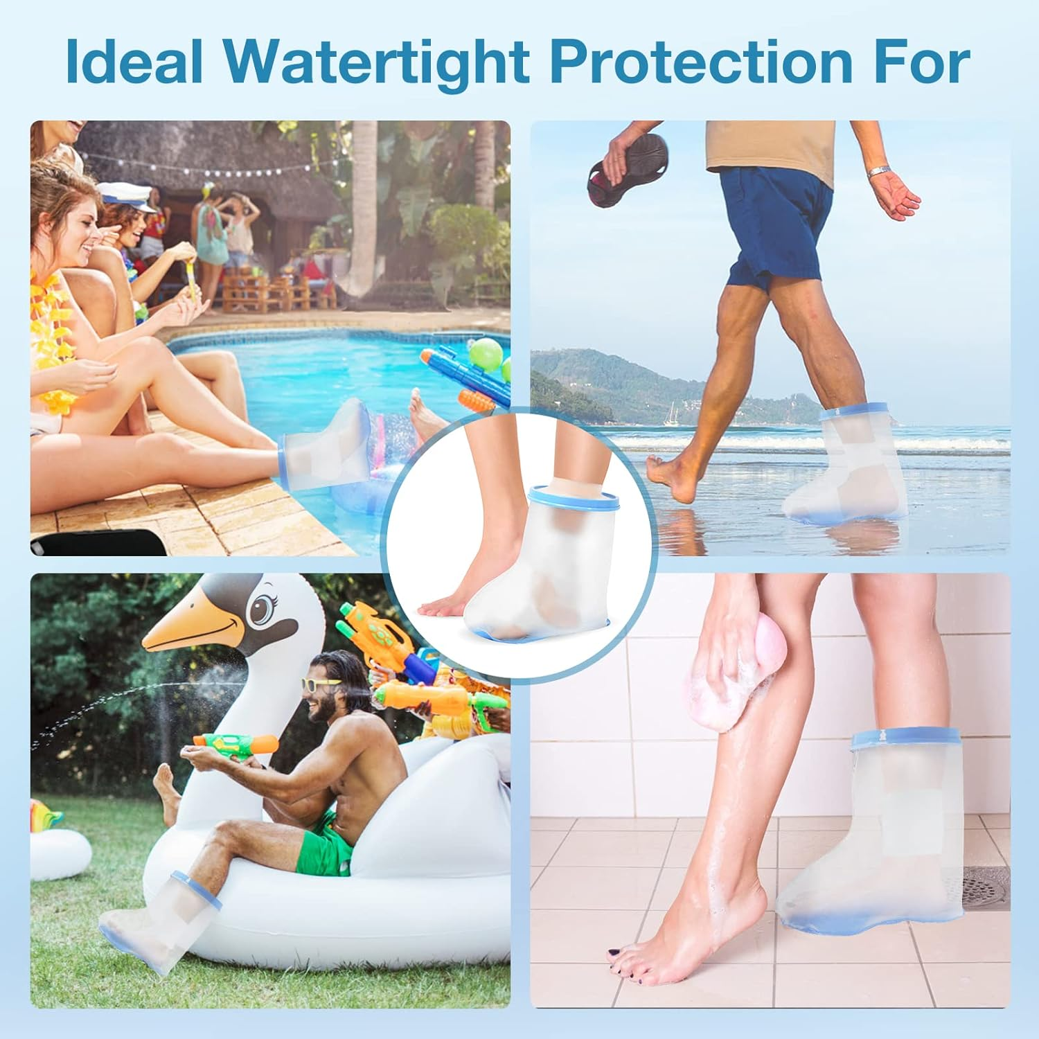 Waterproof Foot Cover for Shower Adult, Foot Cast Covers image number 3