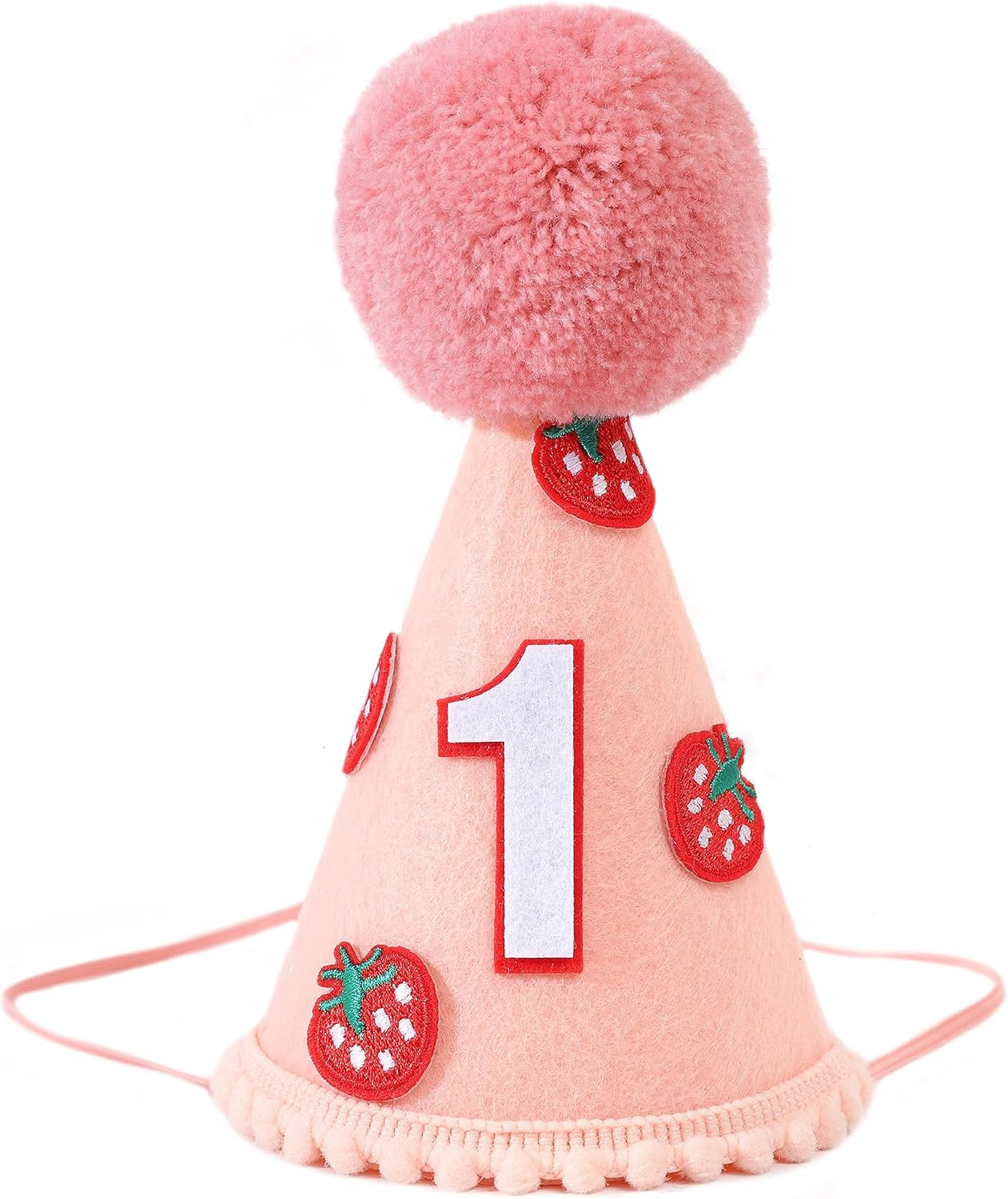 Agkvw Strawberry 1St Birthday Hat - Sweet One Birthday Decoration, Strawberry Birthday Crown, Pink Felt First Birthday Hat for Baby Girls image number 6