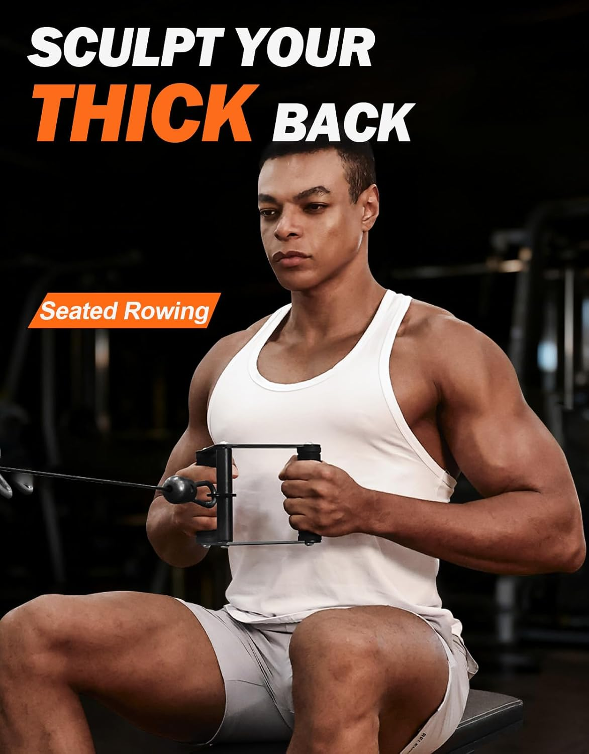 Fitarc Double D Row Handle,Lat Pull down Handle,Lat Pulldown Attachments,Close Grip Cable Attachment,T Bar Row Attachments,V Bar Handle to Training Your Back and Arms image number 3