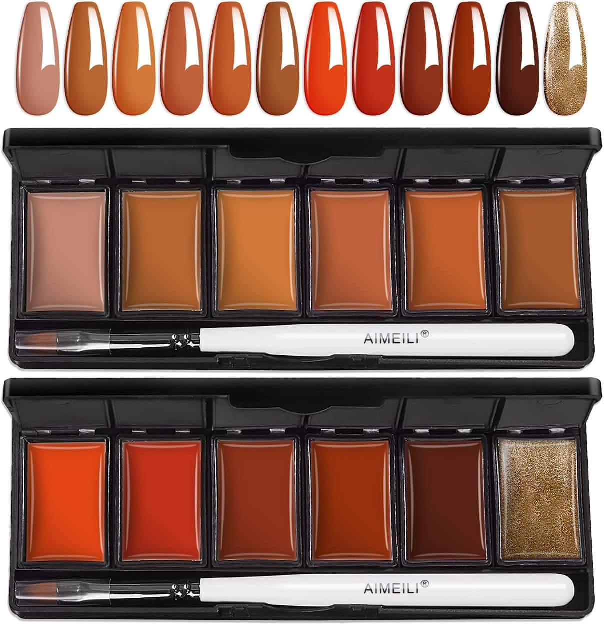 AIMEILI Solid Gel Nail Polish 12 Colours Solid Nail Gel UV LED Soak off Solid Cream Gel Polish - Set3 image number 7