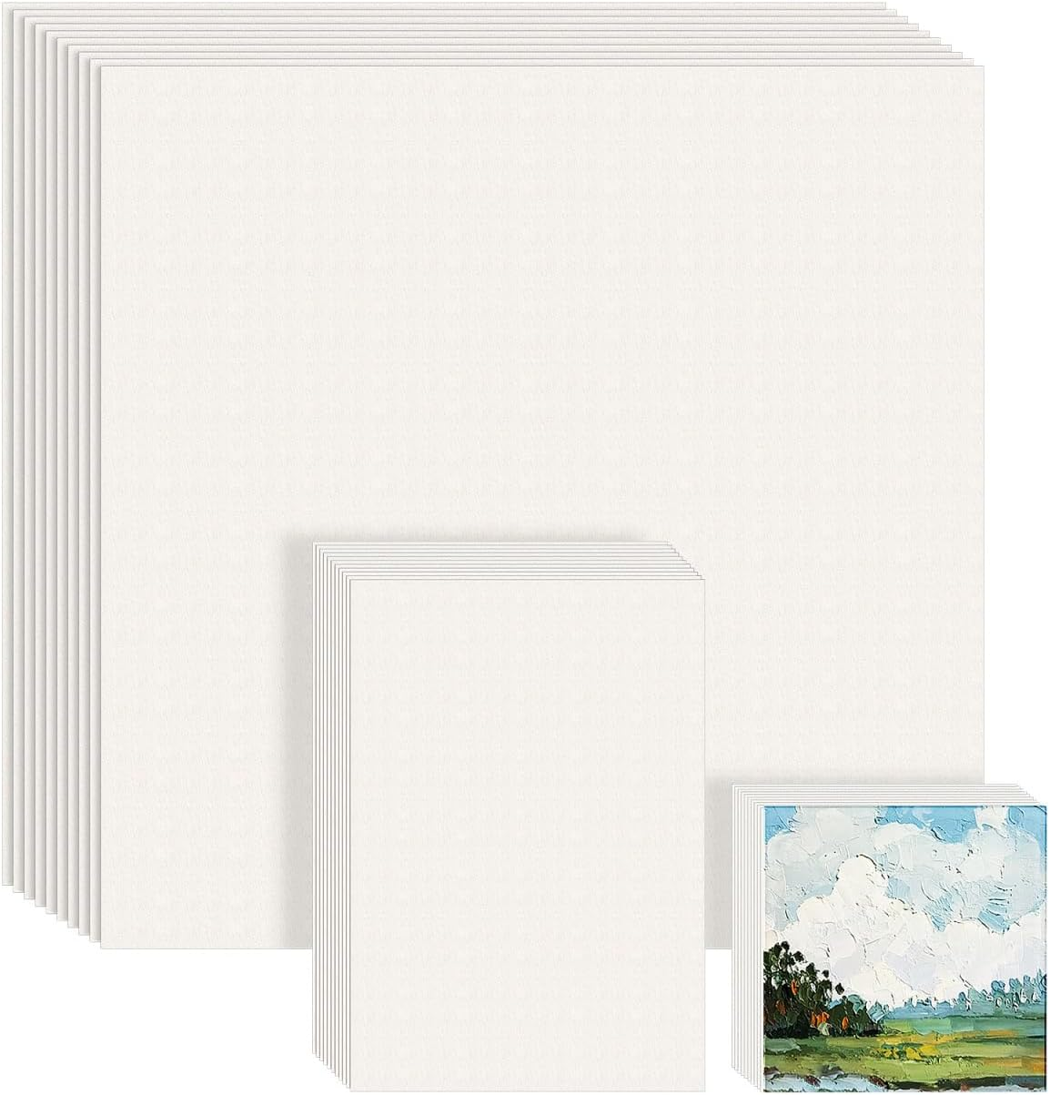 Kisangel 55Sheets Oil Painting Paper Pack Various Thick and Sturdy Artist Drawing Paper for Watercolor Acrylics and Pastels Loose for Easy Handling and Versatile Use image number 4