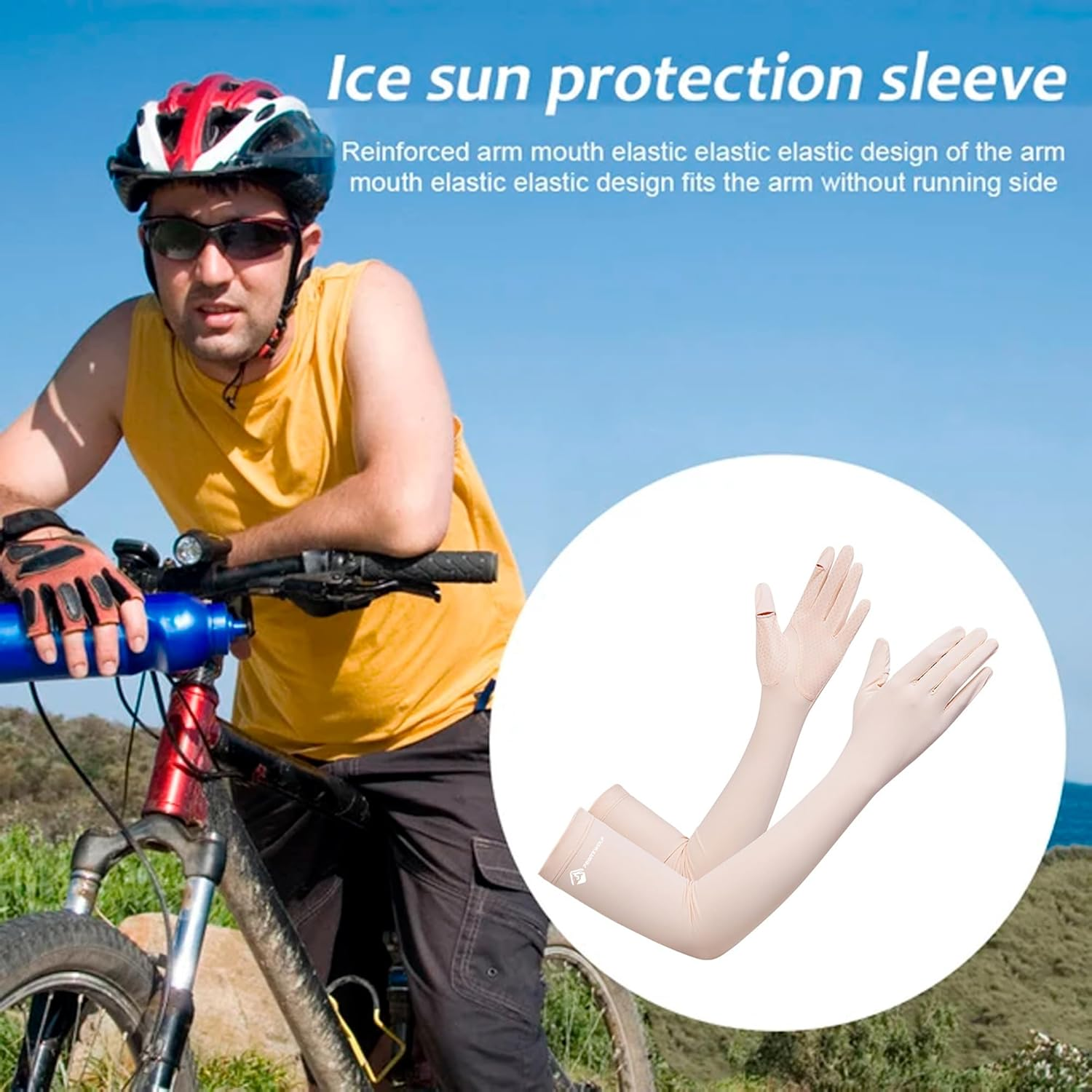 Xuoaz Summer-Uv-Sun-Protection Gloves Long Driving-Gloves Sunblock Non Slip Full Finger Outdoor Arm Gloves for Women Cycling - Black image number 4