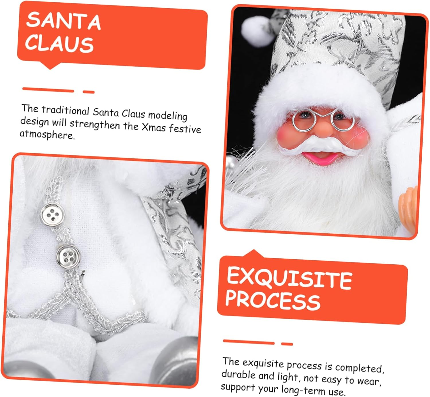 Amosfun Santa Claus Ornaments Christmas Home Decor Resin Ornament for Xmas Decorations Christmas Decorations Table Chic Festival Desk Adornment image number 3