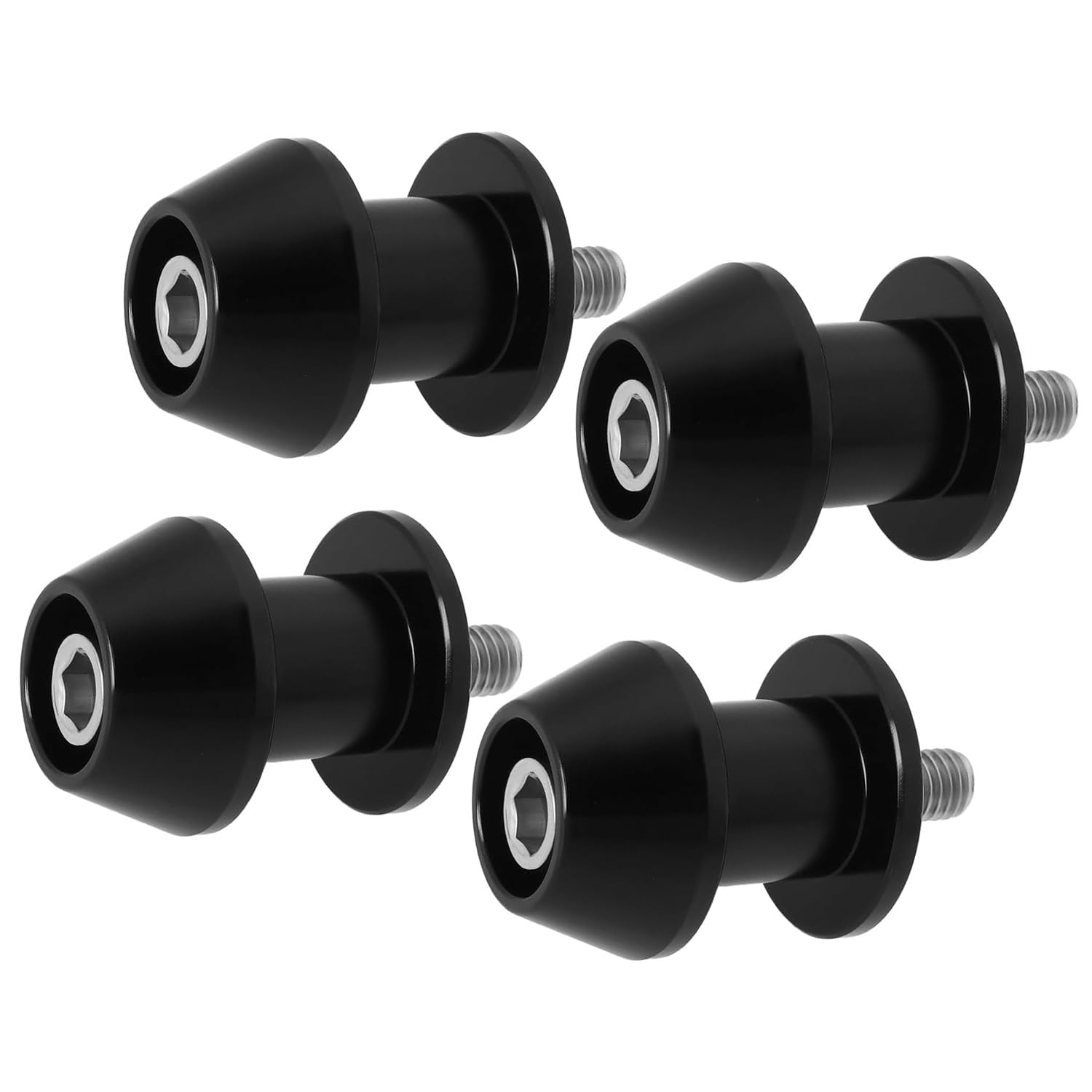 Yharnamite 2 Pair High Precision M6 Motorcycle CNC Swingarm Spool Screws, Racing Adapter for Motorcycle Assembly Stands, 6Mm Frame Screws for Enhanced Stability, Black (M6)