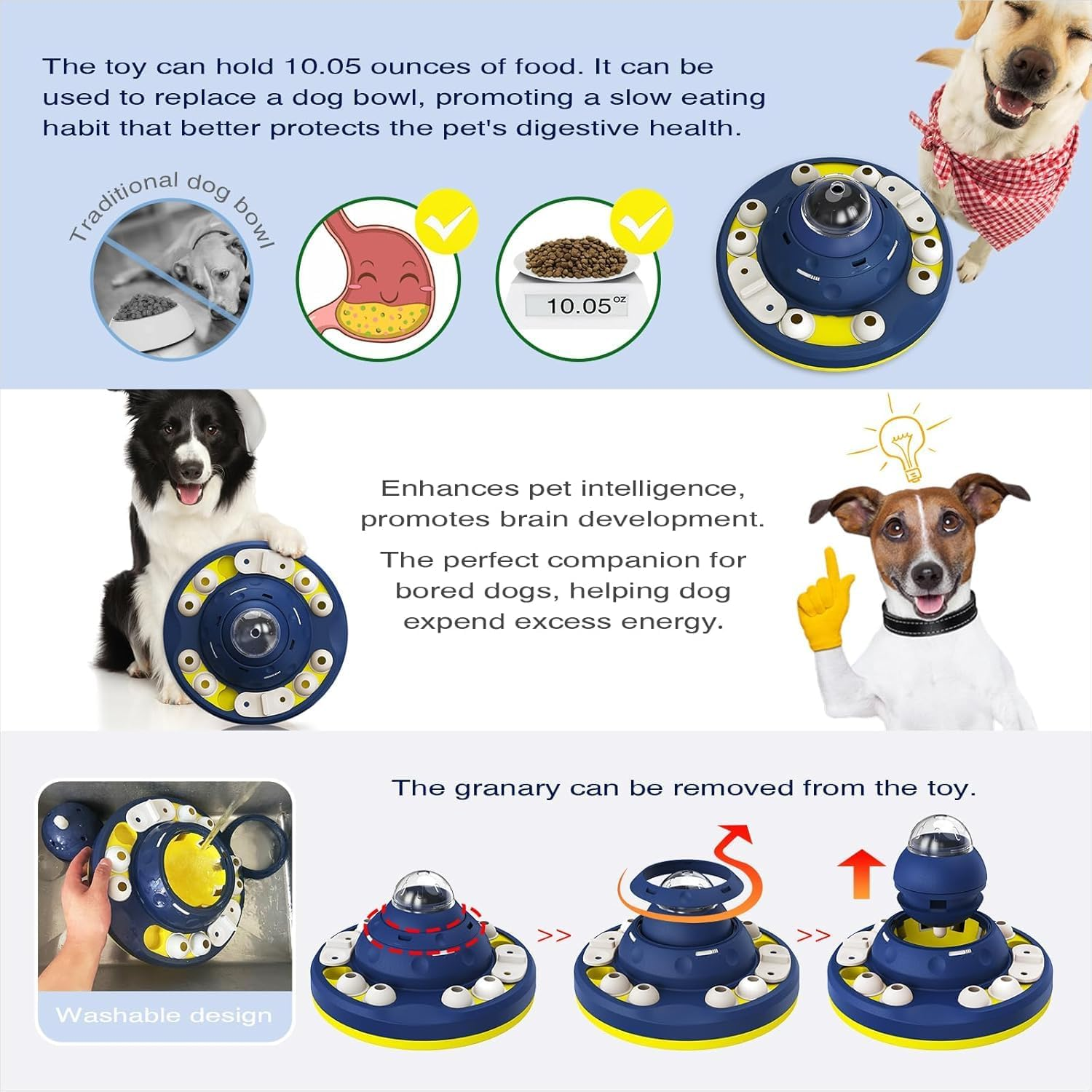 KADTC Level 2 in 1 Advanced Dog Wobble Puzzle Toy for Smart Small/Medium/Large Dogs Brain Mental Stimulation Puppy Cognitive Treat/Food Puzzles Feeder Slow Eating Mind Game Enrichment Toys image number 5