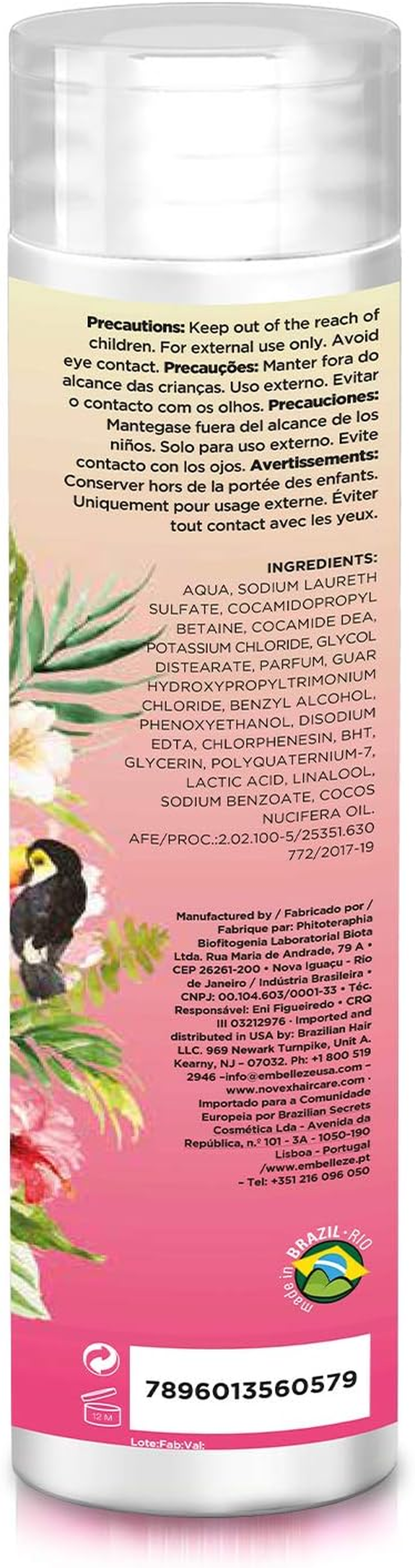 NOVEX Coconut Oil Shampoo, Nourishment and Silkiness, Intense Frizz Control, Revitalizes the Hair Fiber, 10.1 Fo Bottle image number 6