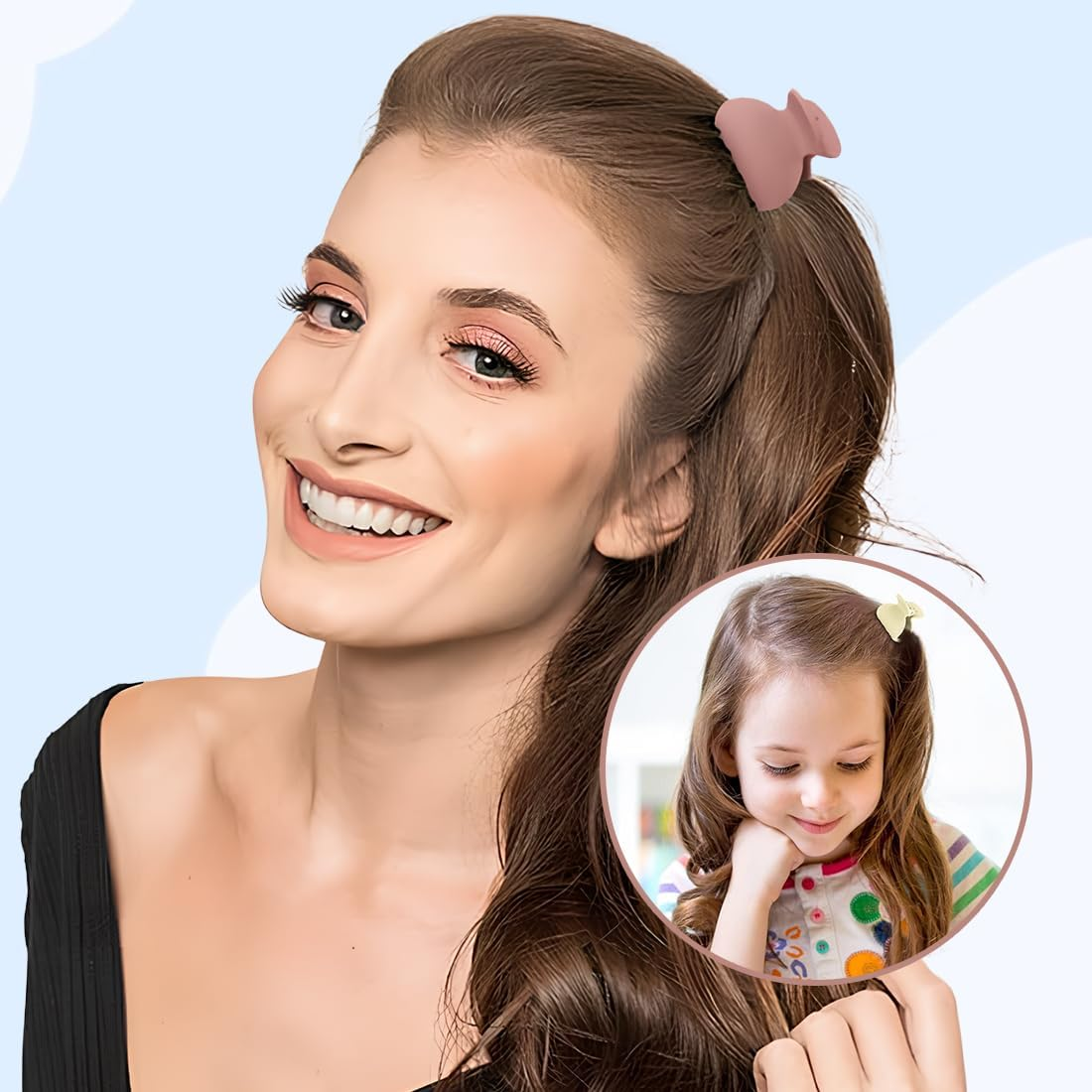 KIRZAX Pack of 12 Women'S Small Hair Clips, 4 Cm Hair Clip, Mini Accessories, Strong Stylish Banana Clip, Spider Hair Clips for Women, Girls, Children image number 3