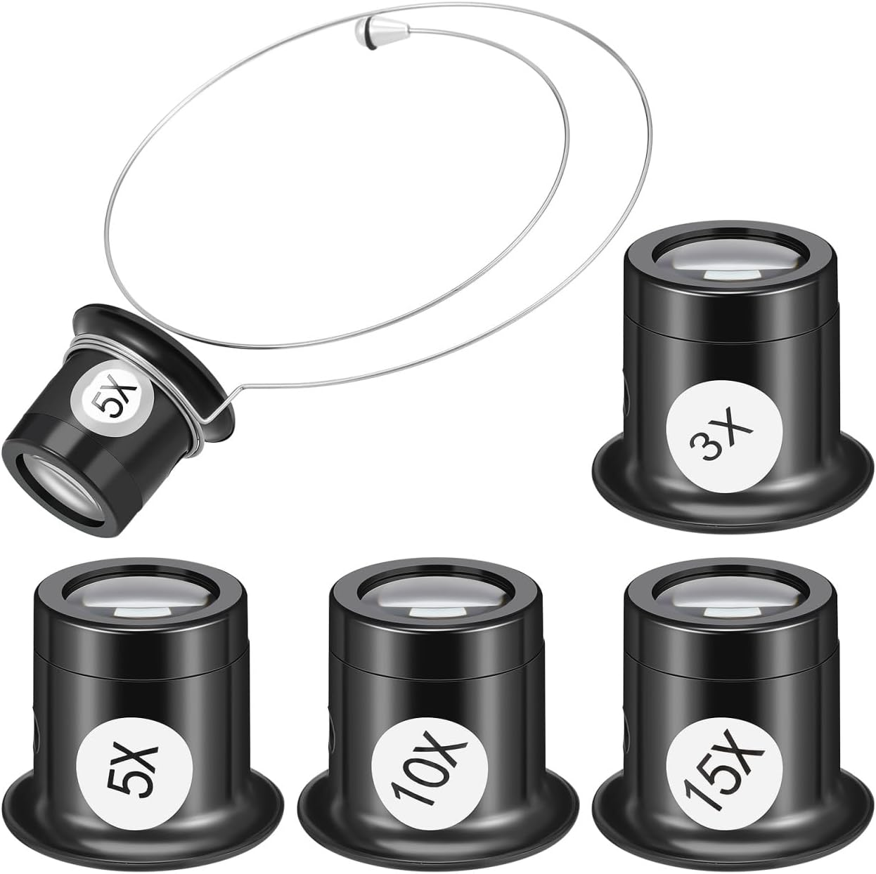 Garneck 1Set Jewelry Magnifying Loupe Headband Tool for Watch Repair Portable Magnifying Glass with Removable Steel Wire Straps for Precision Work for Inspecting Watches and Delicate Components