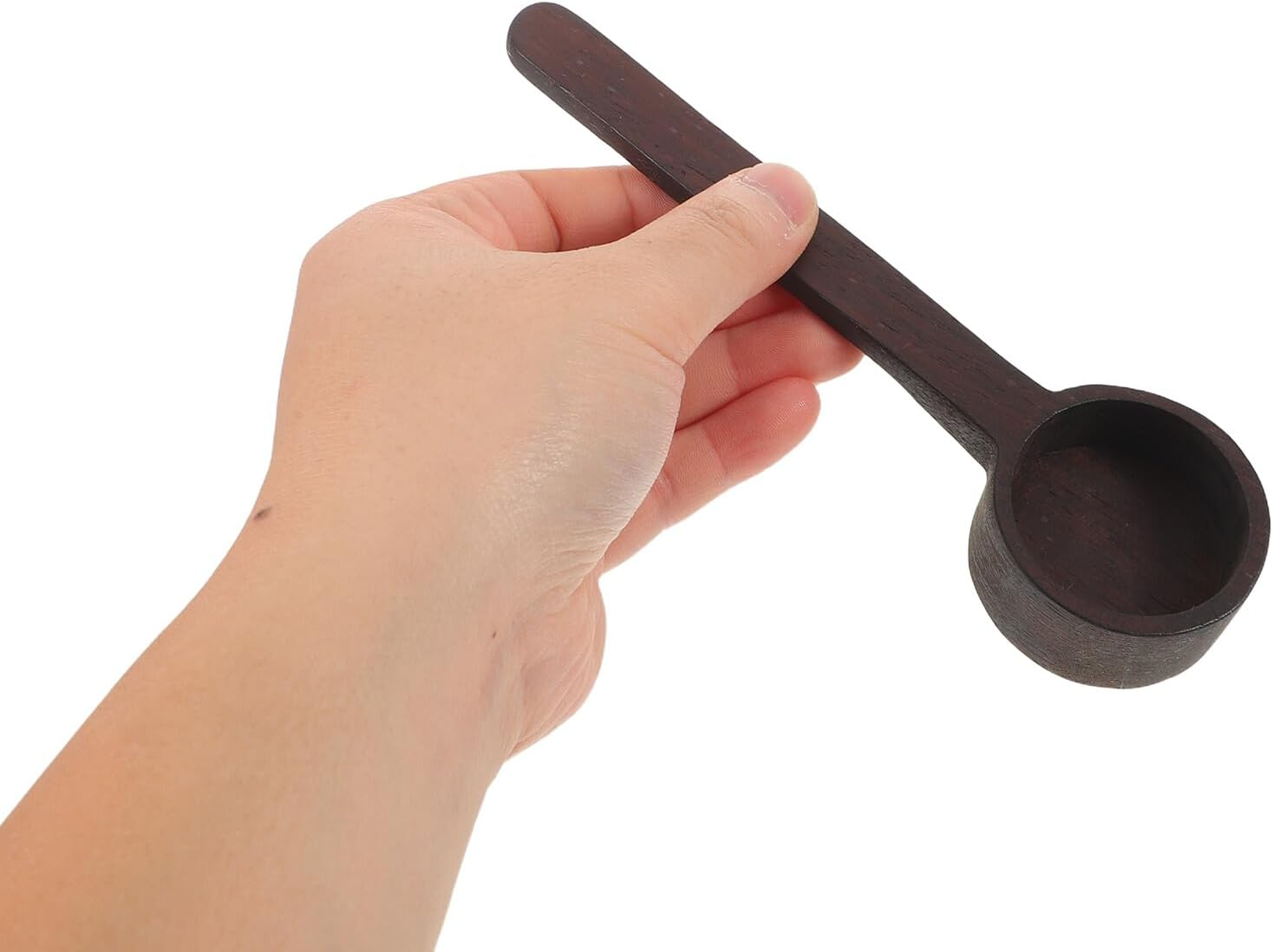 2Pcs Wood Coffee Bean Measuring Spoons Set Walnut Solid Wood Scoop for Ground Coffee and Espresso Small Kitchen Measuring Spoons for Tea Baking and Cooking image number 5