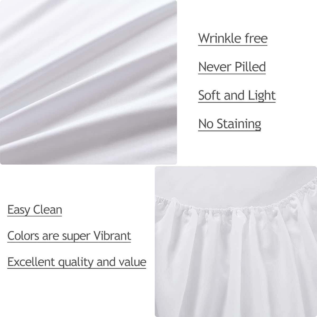 Queen Size Sheet Set, 4Pcs Extra Soft Breathable Cooling Bed Sheet Set with Deep Pockets & Wrinkle Free, Ultra Soft Hotel Luxury Bedding Sheets & Pillowcases(White) image number 2