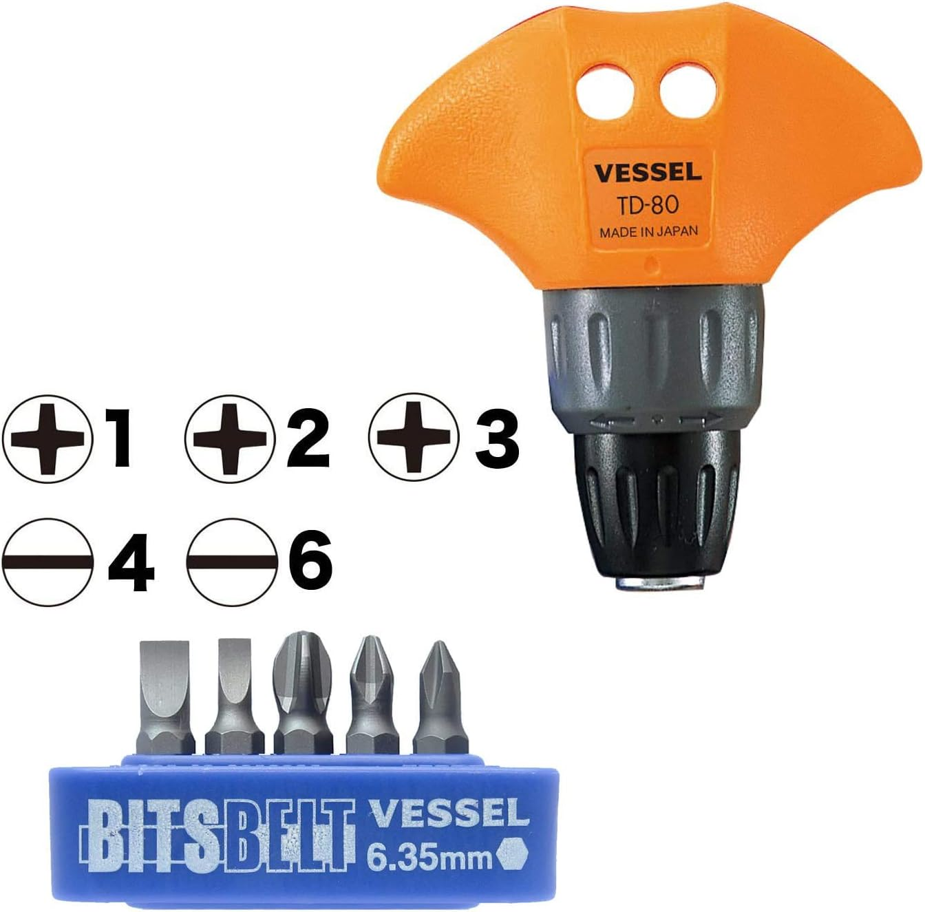 Vessel TD-80 T-Type Ratchet Driver Set image number 2