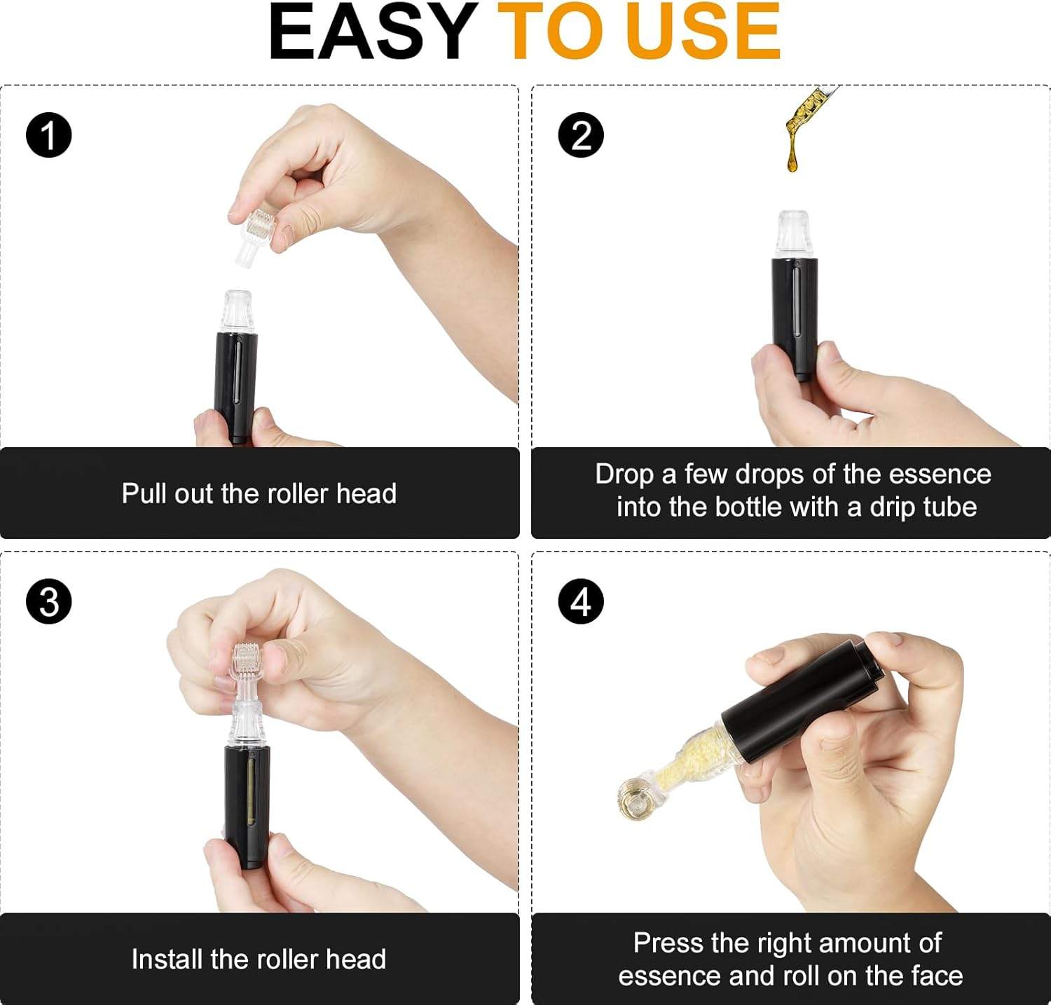 TIDEWISH Derma Roller 0.25 Mm with Liquid Reservoir Derma Roller for Lips, Skin, Scalp Hair Growth and Beard Roller 105 Titanium Needles Skin Care Tools without SERUM image number 2