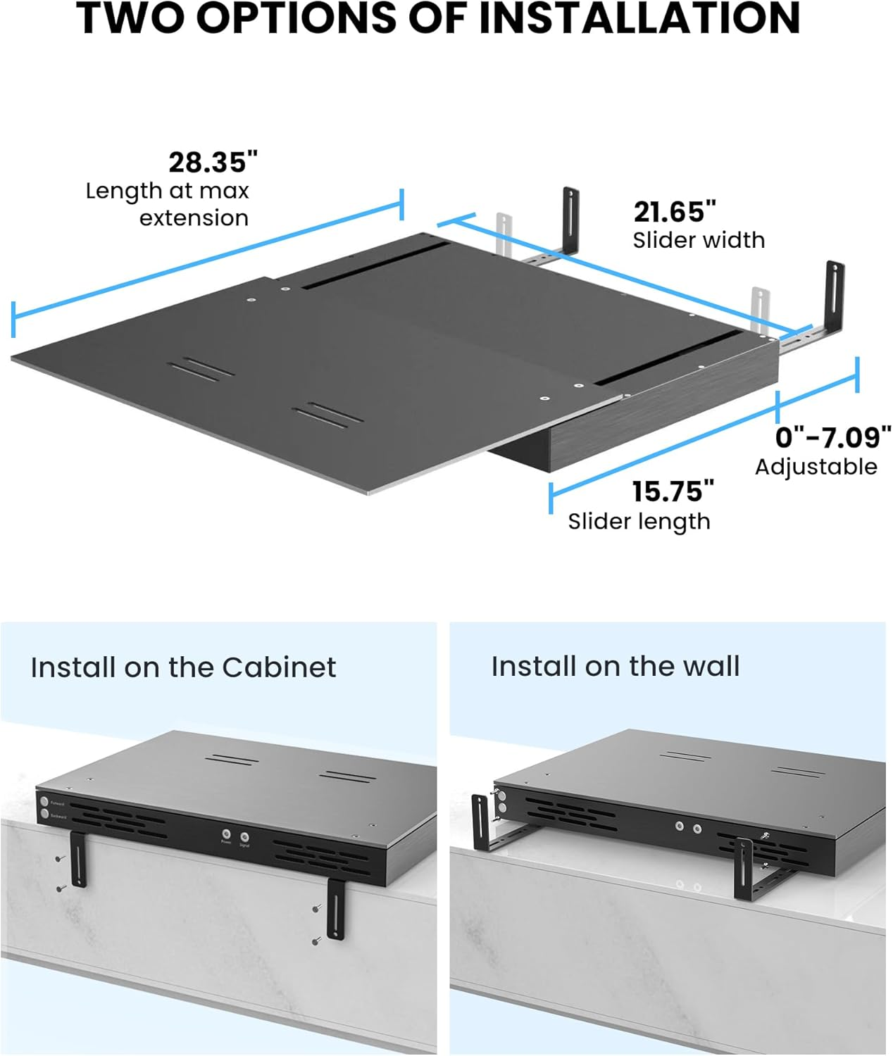 AWOL VISION IC-A150 Motorized Slider Tray for Ultra Short Throw(Ust) Projector, Extend to 135" Picture, Automatically Retractable Tray Telescopic Design, Smart Syncs with Projector'S Power image number 5