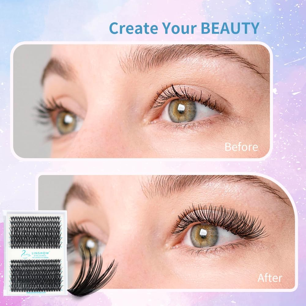 280Pcs Cluster Lashes Faux Mink False Eyelashes 30/40D Mix 9-16Mm C/D Curl DIY Individual Lashes Russia Volume Soft Natural Lashes (40/50D C Curl) image number 3