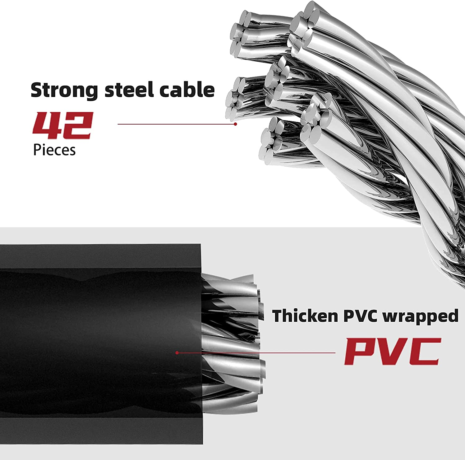 ROCKBROS Bike Lock Cable Combination Bike Lock 5 Digit Resettable Bicycle Cable Lock for Road Mountain Bike Motorcycle Scooters - Black image number 3