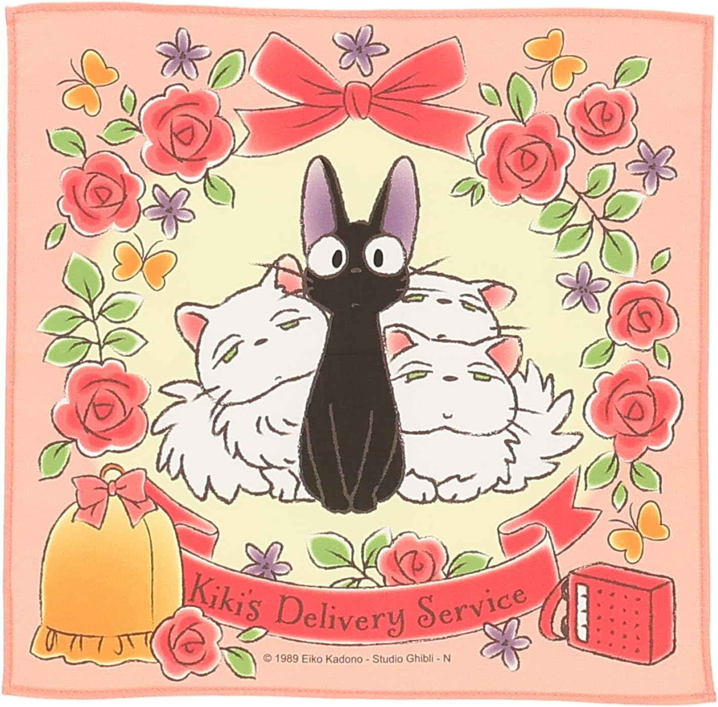 Marushin 1025013900 Handkerchief, My Neighbor Totoro Silhouette, Character, Kindergarten, School Entrance Preparation, Kindergarten, Elementary School, Boys and Girls