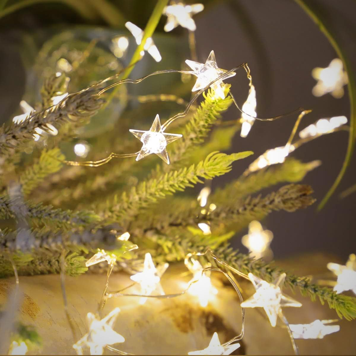 Theapro 2 PCS Twinkle Star String Lights 3 M/30 LED Christmas Battery Operated Fairy Light Waterproof for Bedroom Festival Party Indoor Outdoor Decorations (Warm White)