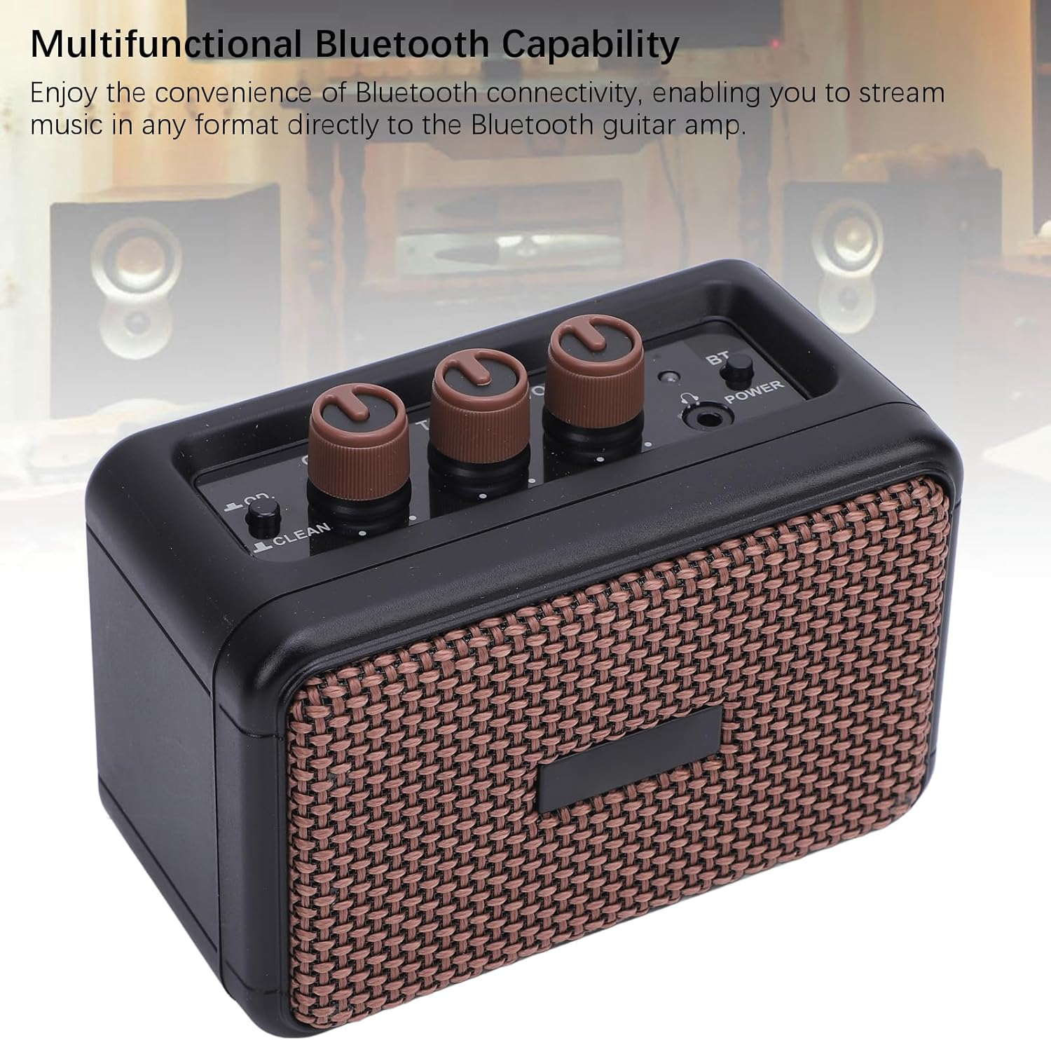 6.35Mm Interface Electric Guitar Amp with Double Speakers, Guitar Amplifier, 1.75In Portable Guitar Combo Amp Mini Guitar Amplifier USB Rechargeable Practice Guitar Amp image number 6