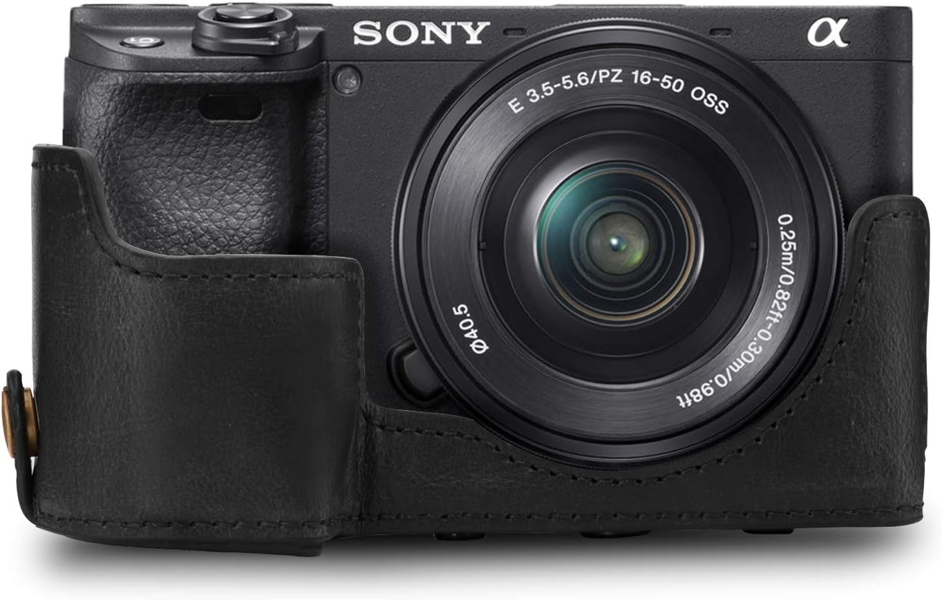Megagear Sony Alpha A6400 Megagear MG1660 Ever Ready Leather Camera Case Compatible with Sony Alpha A6100, A6400 (18-135Mm) - Black Camera Case, Black (MG1660) image number 2