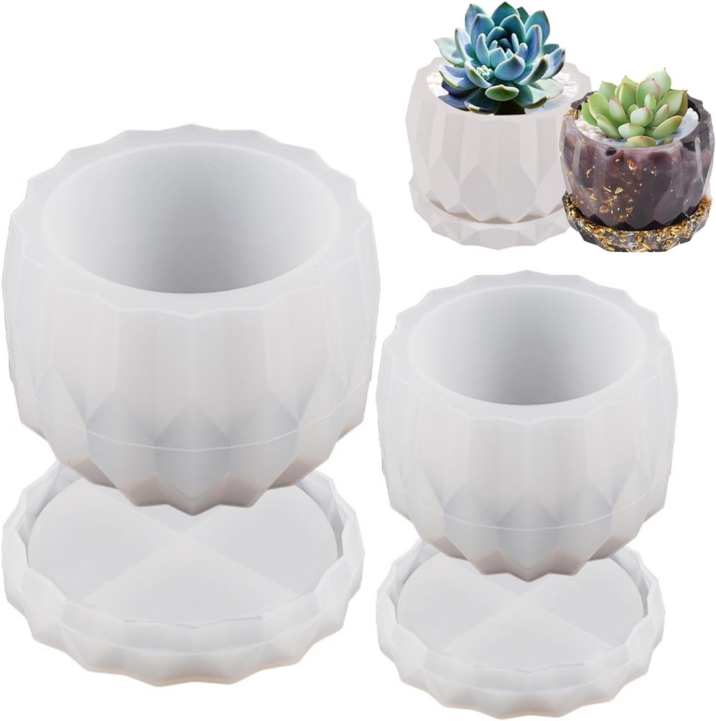 Resin Silicone Molds, Silicone Mould Concrete Casting Mould, Silicones Candle Holder, 4 Sizes Plant Pots Silicones Molds Succulent Plants Concrete Planter Vase Molds,Spiral Cylindrical Candle Mould image number 4