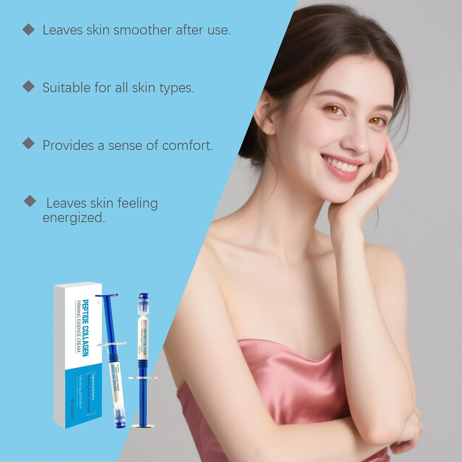 Polypeptide Collagen Elastic Essence Cream, Micro-Molecular Collagen anti Wrinkle Lotion, Multi Peptide Firming Moisturizing Face Cream, Deep Hydrating anti Aging Skin Care for Women (2Box) image number 4