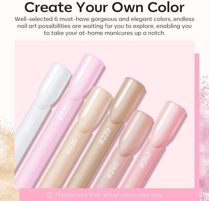 Modelones Acrylic Powder, 6 Colors Transparent Jelly Nude Nail Powder Milky White Pink Nude for Nail Art 3D Nail Carving French Nail Extension, Gifts for Women image number 4